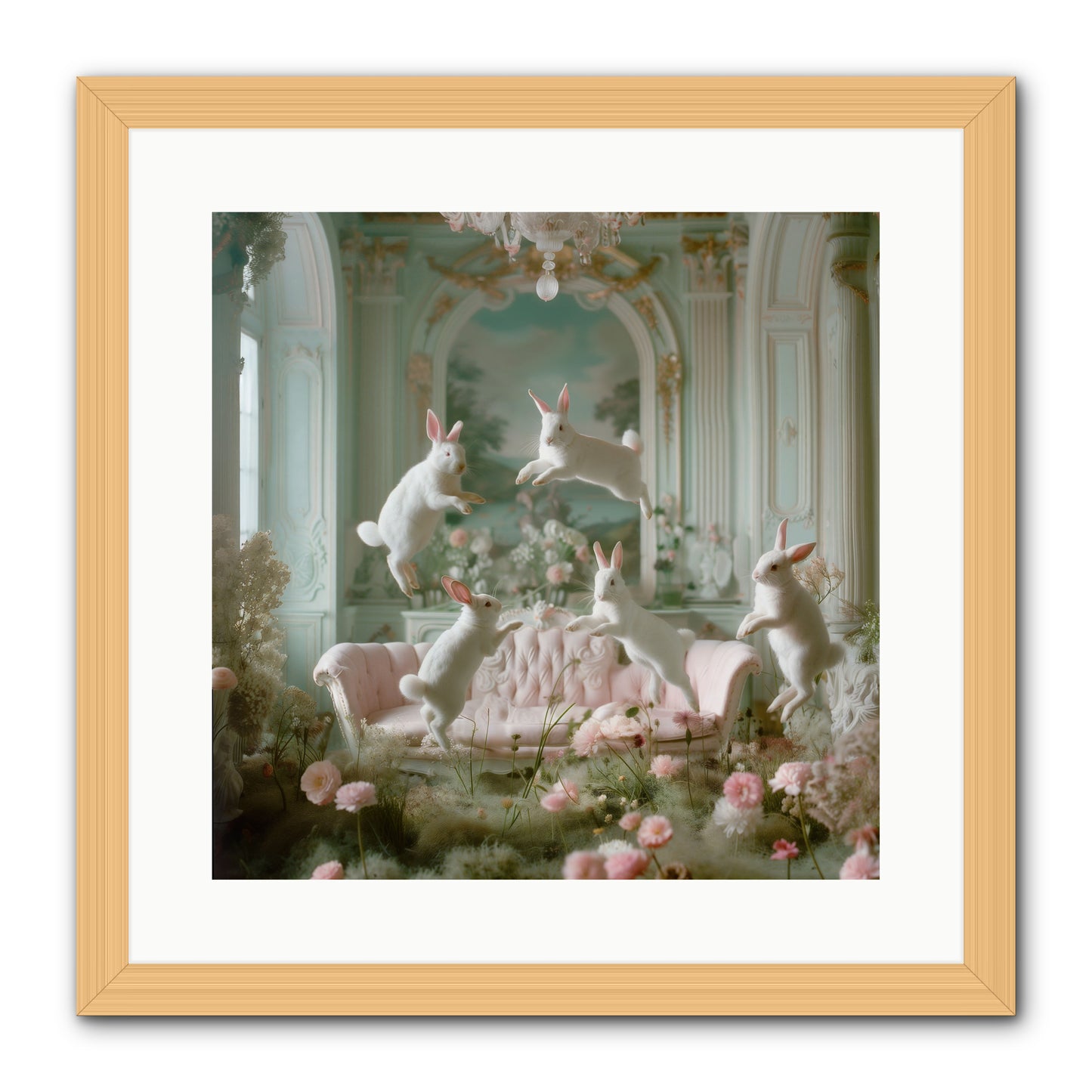 Blossom Reverie -- Framed Print - Natural 16x16