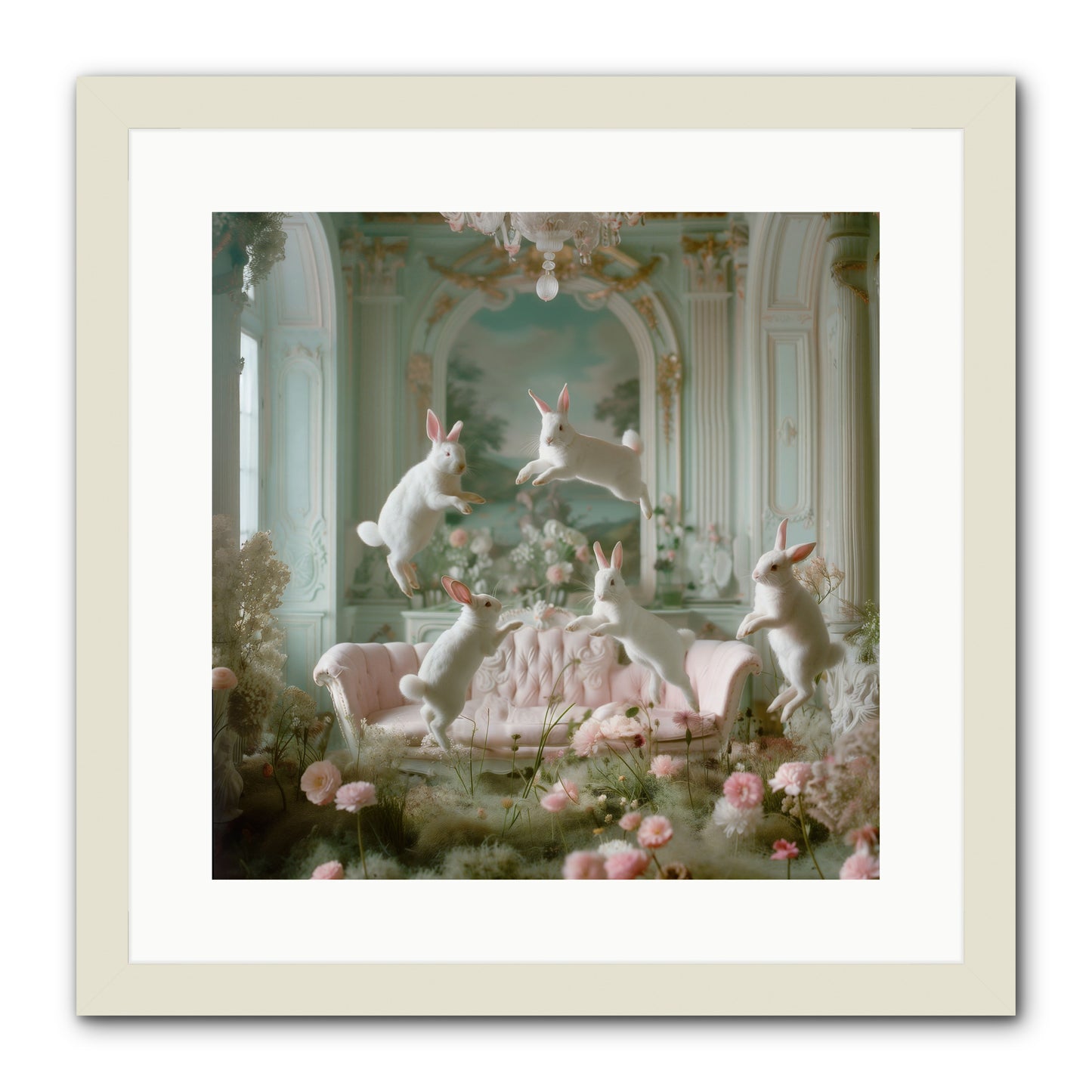 Blossom Reverie -- Framed Print - White 16x16