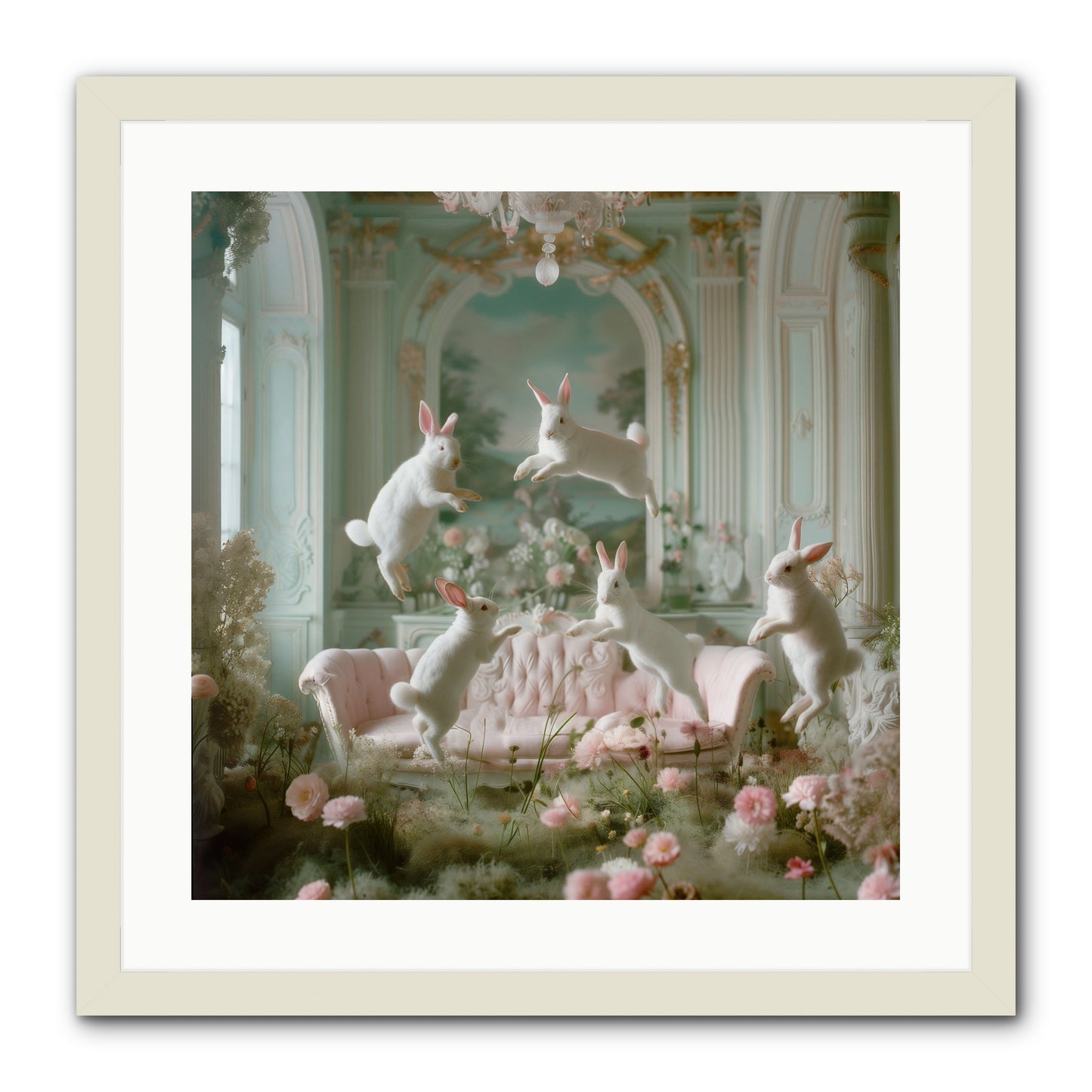 Blossom Reverie -- Framed Print - White 20x20