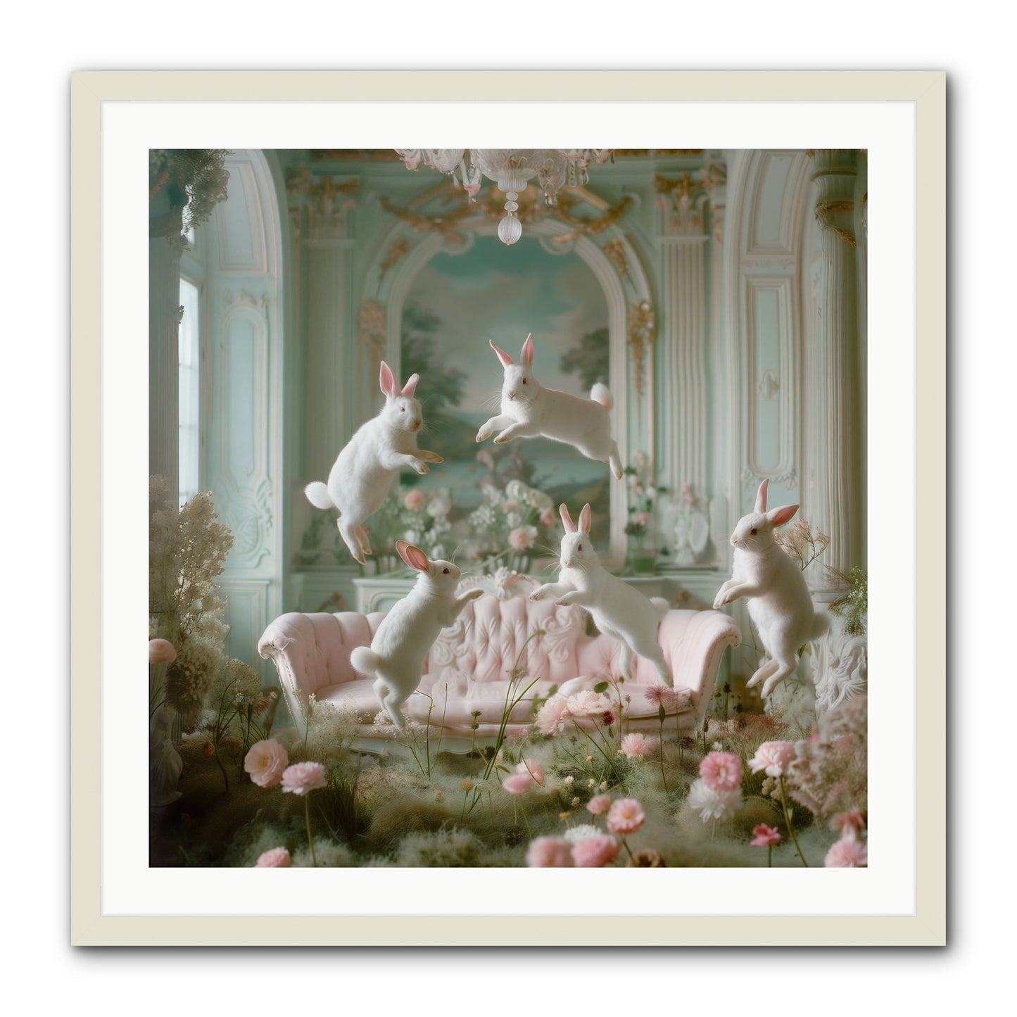 Blossom Reverie -- Framed Print - White 30x30