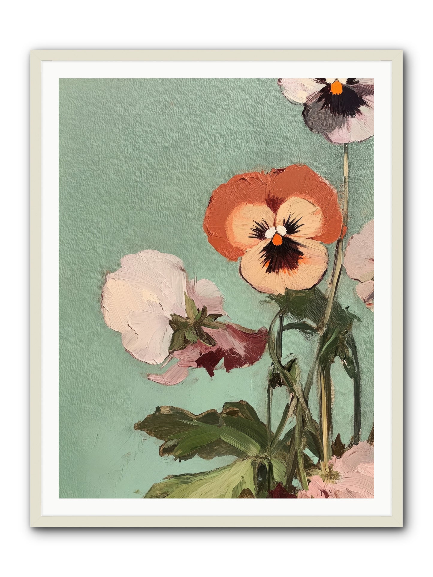 Blossoms of Affection -- Framed Print - White 36x48