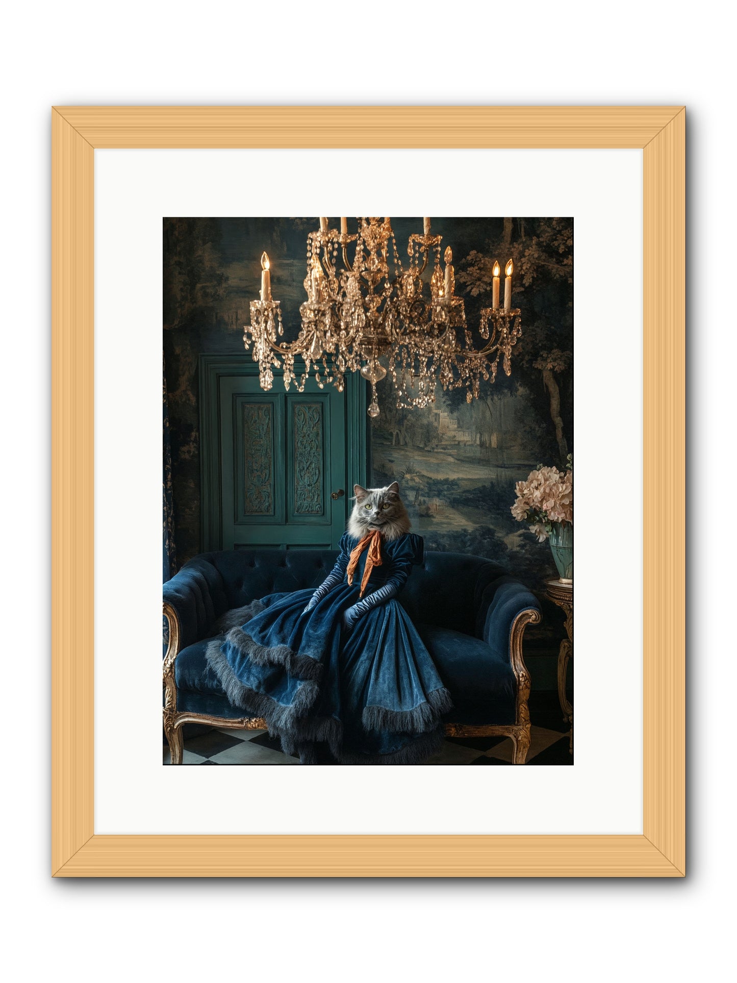 Blue Held Her GraceRez -- Framed Print - Natural 12x16