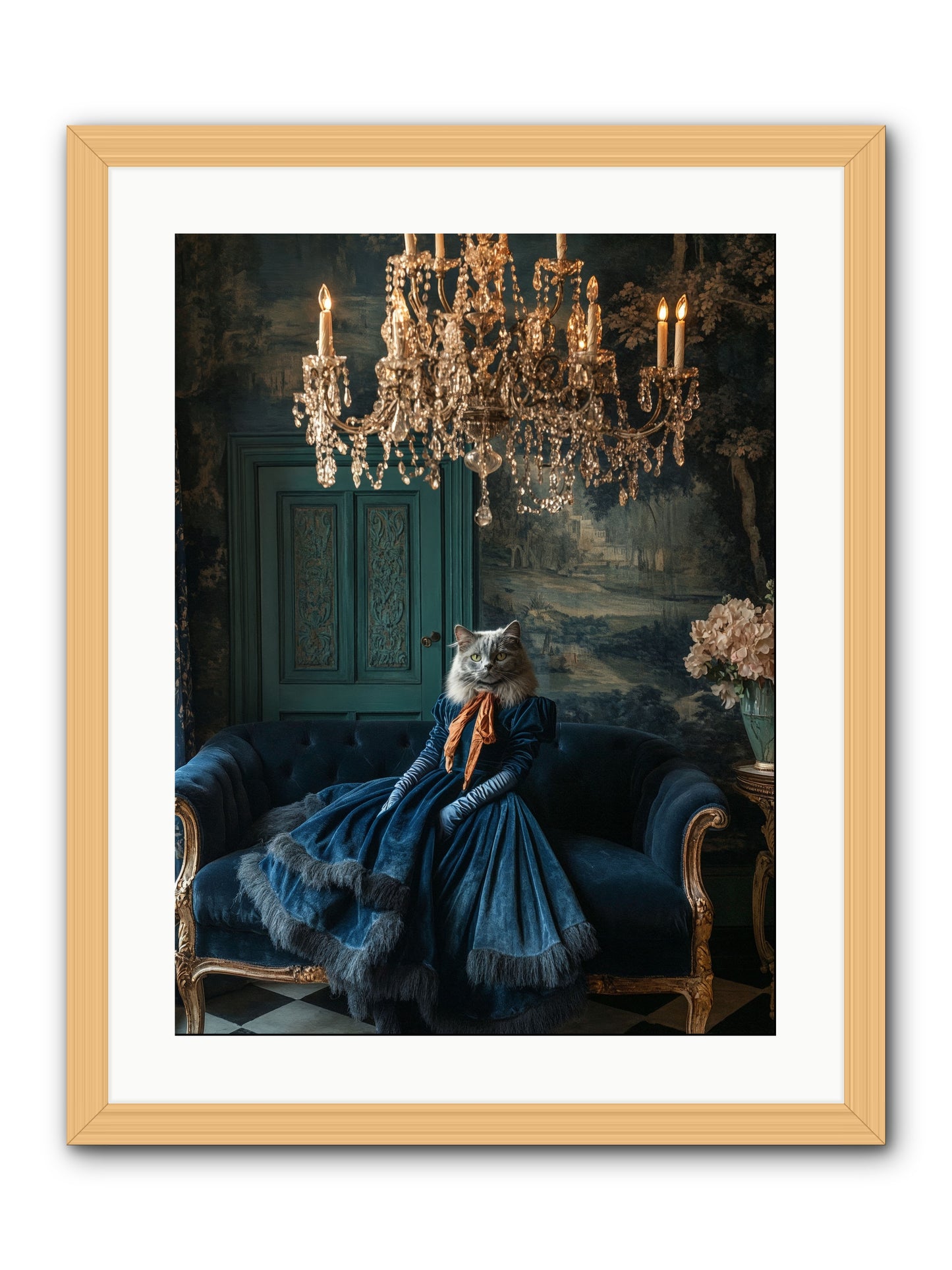 Blue Held Her GraceRez -- Framed Print - Natural 18x24