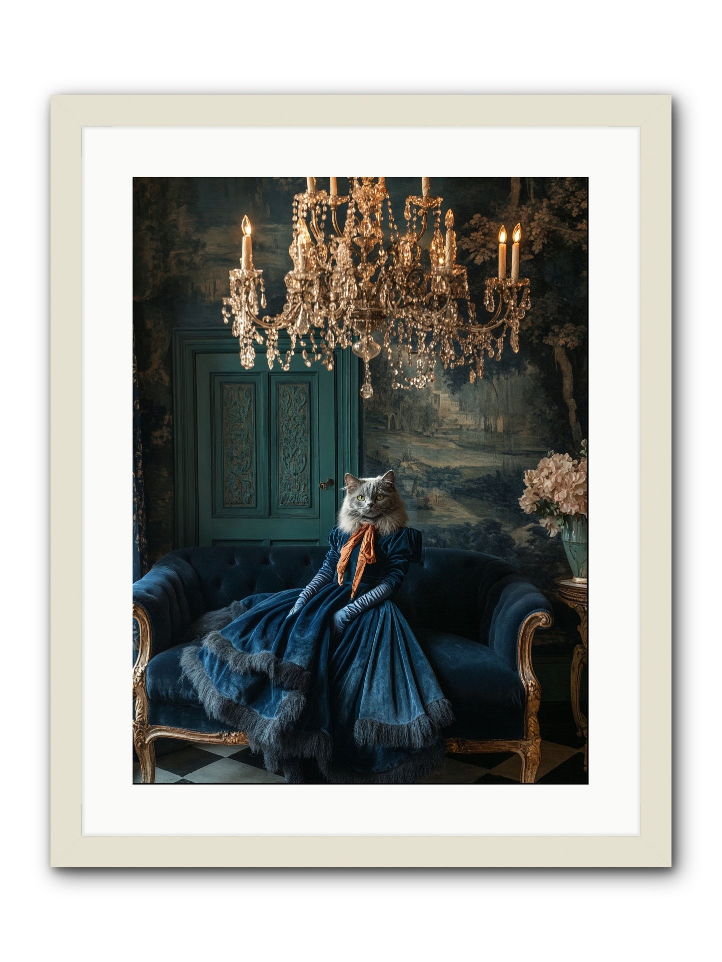 Blue Held Her GraceRez -- Framed Print - White 18x24
