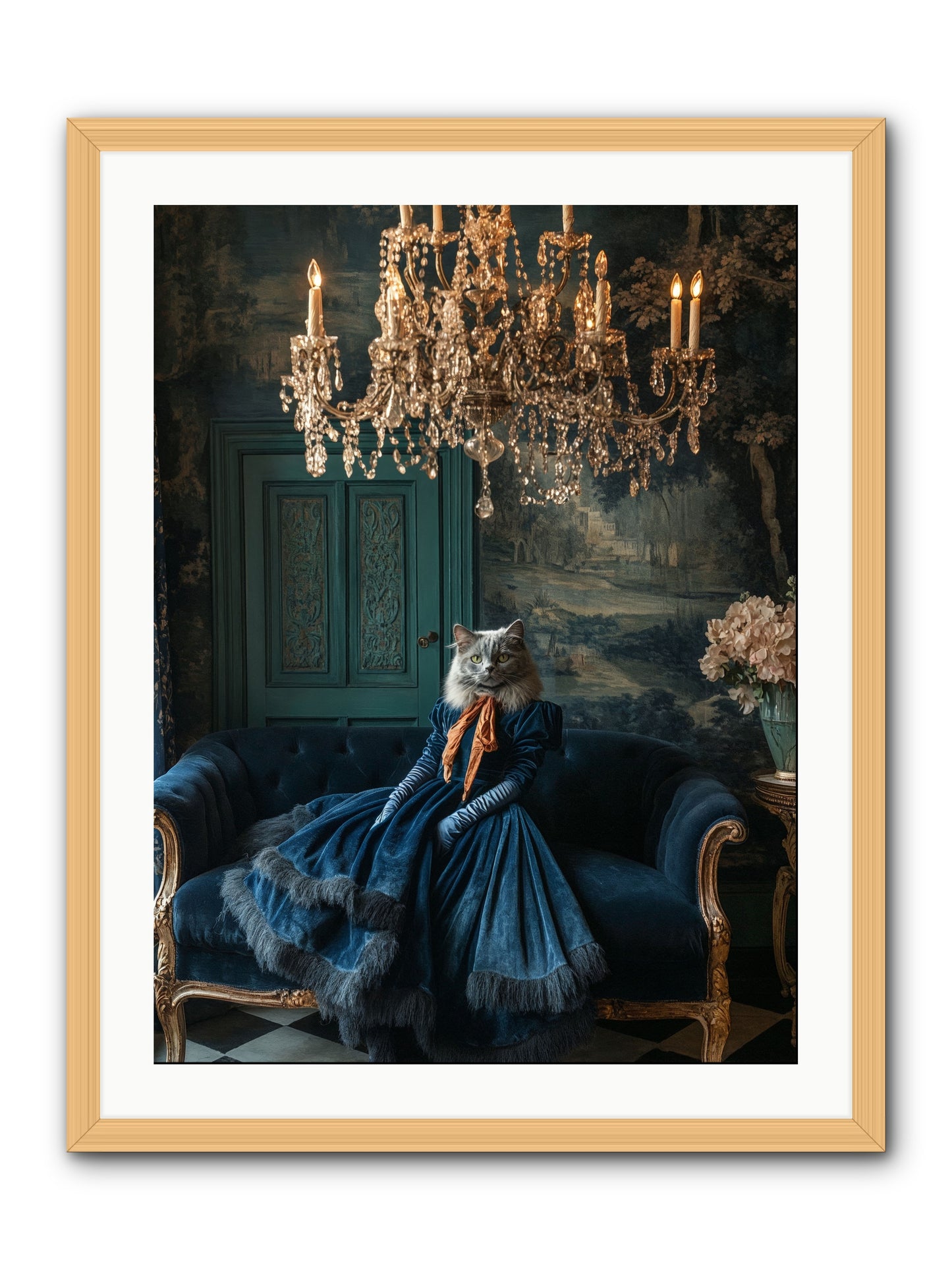 Blue Held Her GraceRez -- Framed Print - Natural 24x32