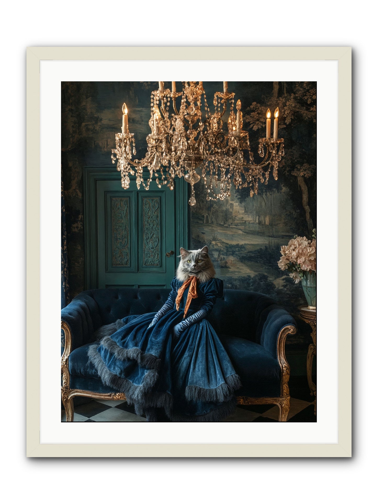 Blue Held Her GraceRez -- Framed Print - White 24x32