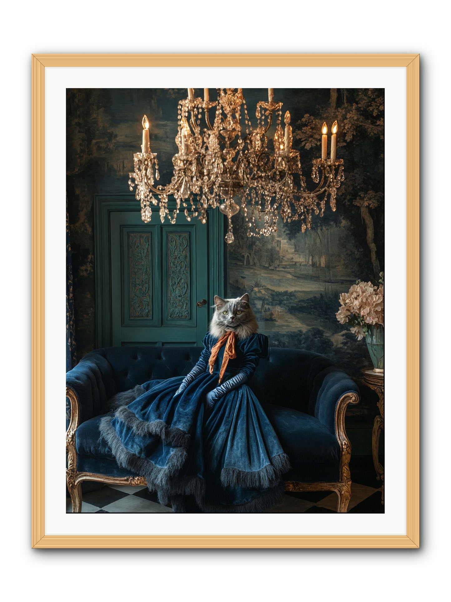 Blue Held Her GraceRez -- Framed Print - Natural 30x40