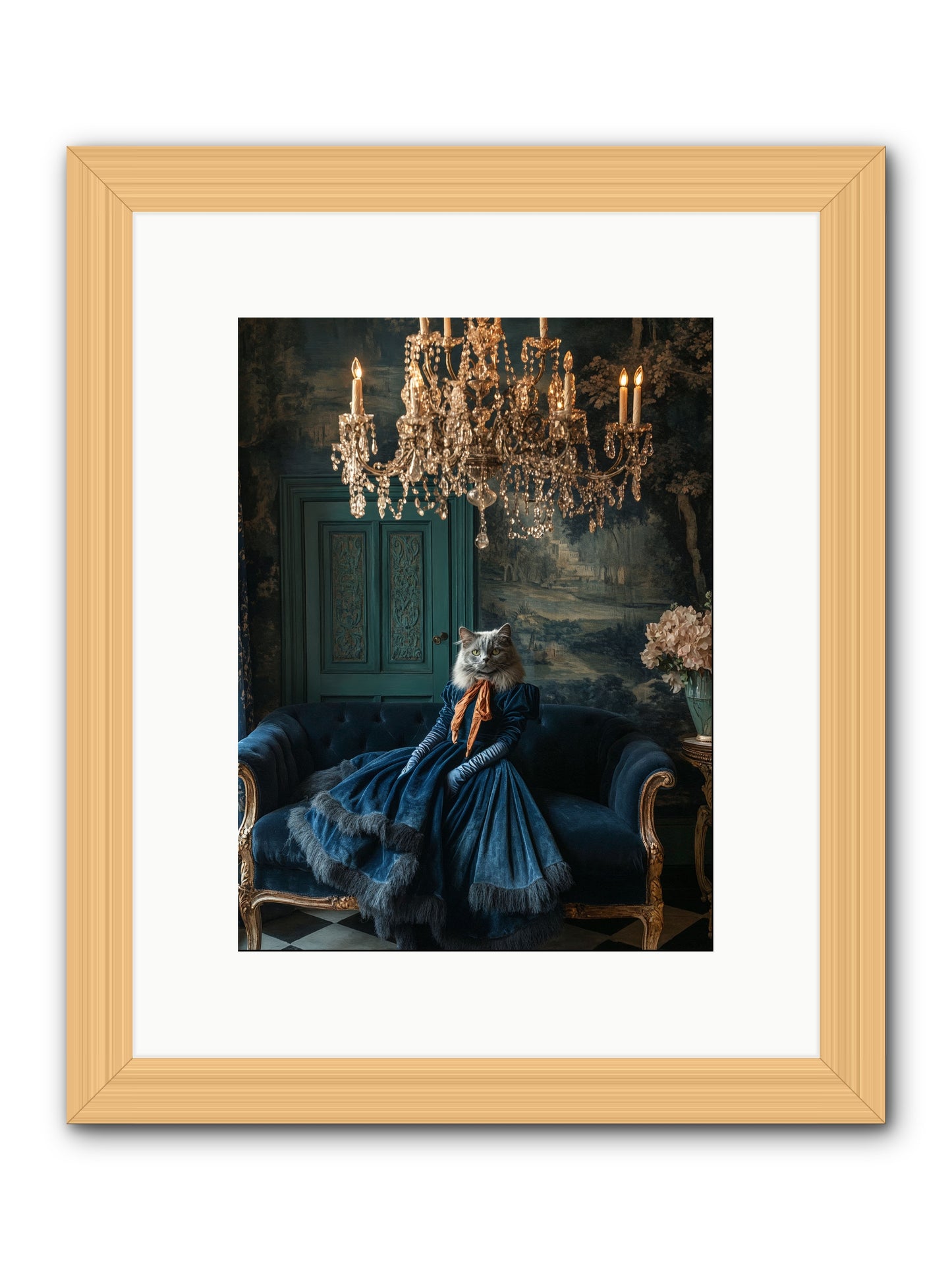 Blue Held Her GraceRez -- Framed Print - Natural 9x12