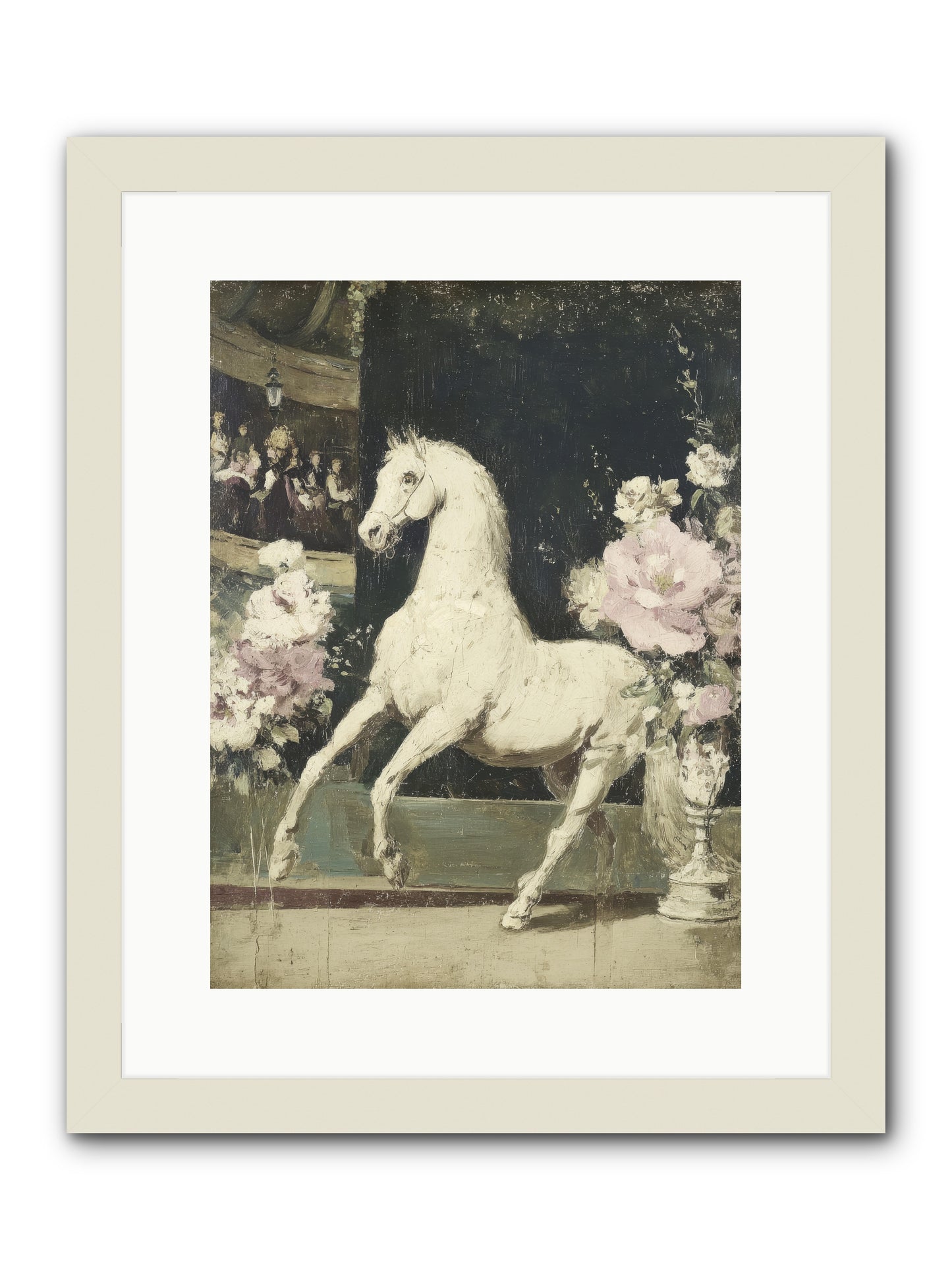 Blue Ink at the Winter Post Office -- Framed Print - White 12x16