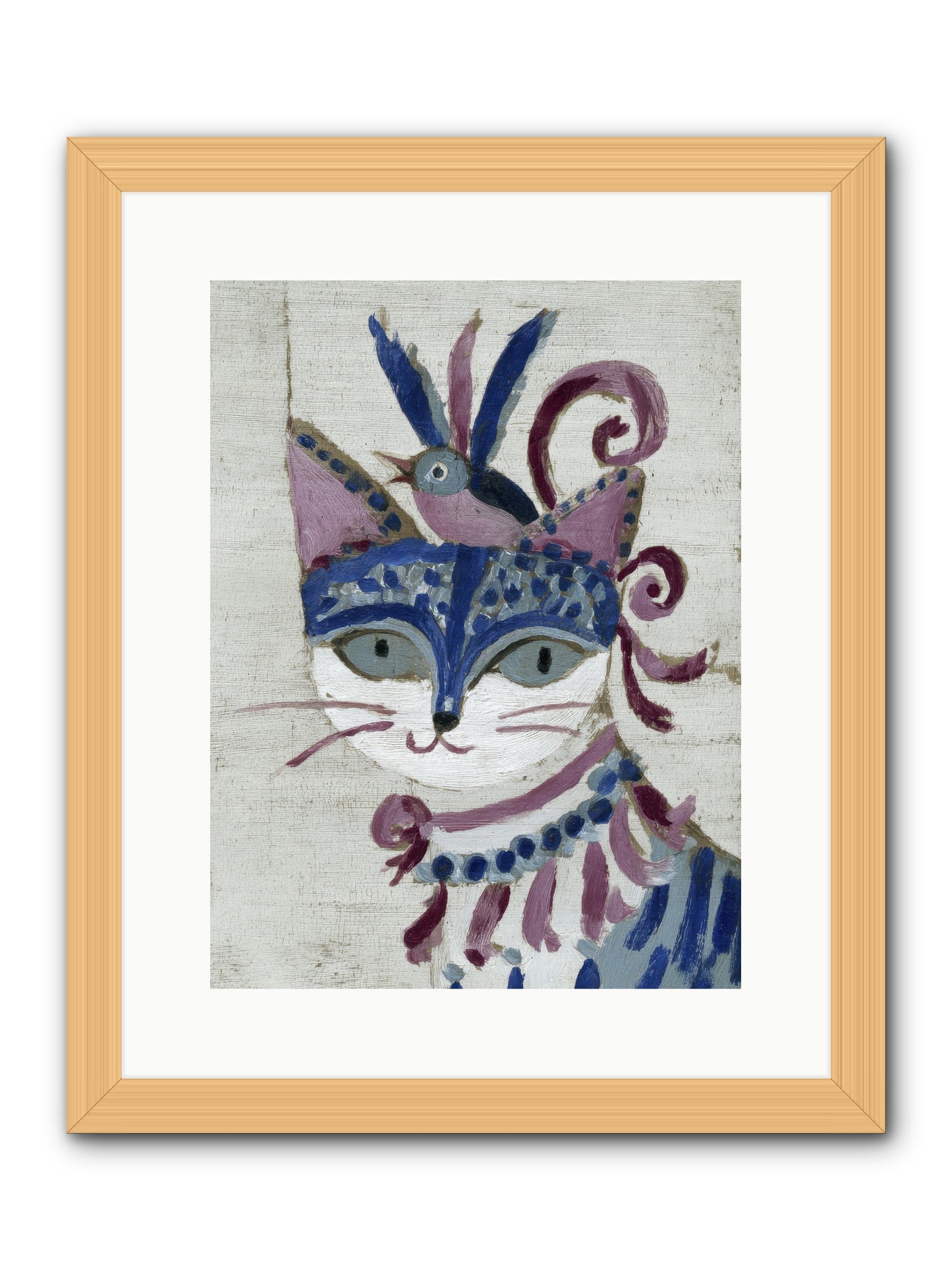 Bluebells Before Supper -- Framed Print - Natural 12x16