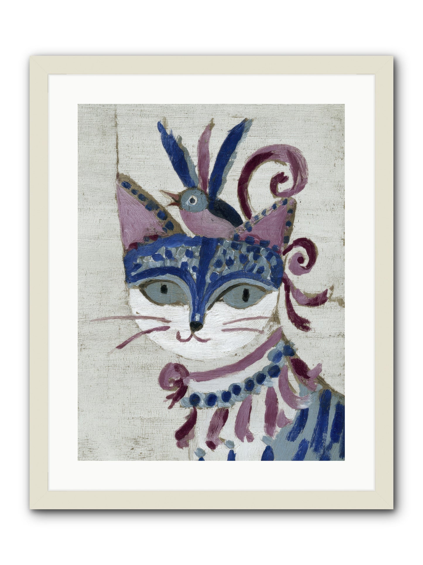 Bluebells Before Supper -- Framed Print - White 18x24