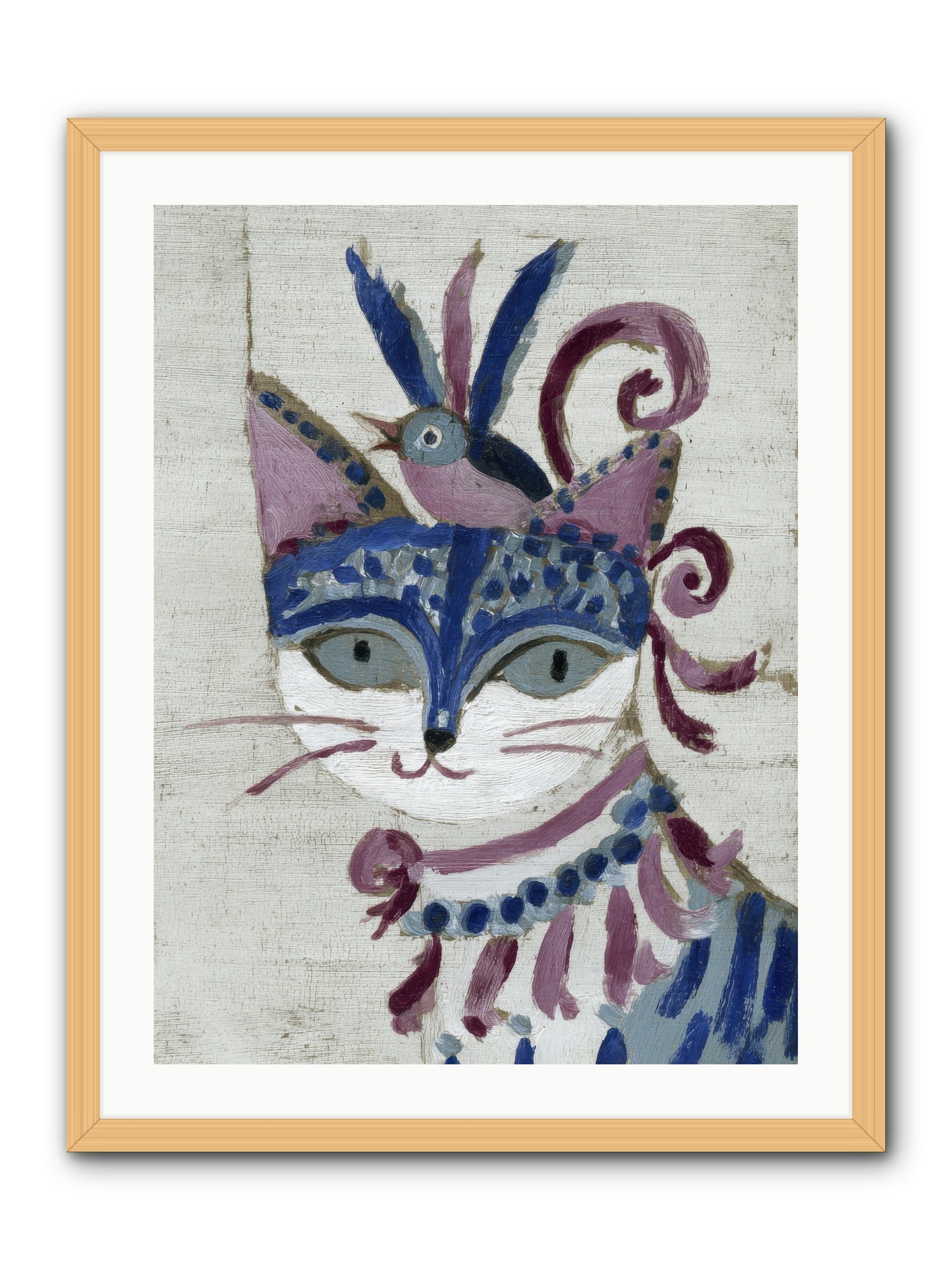 Bluebells Before Supper -- Framed Print - Natural 24x32