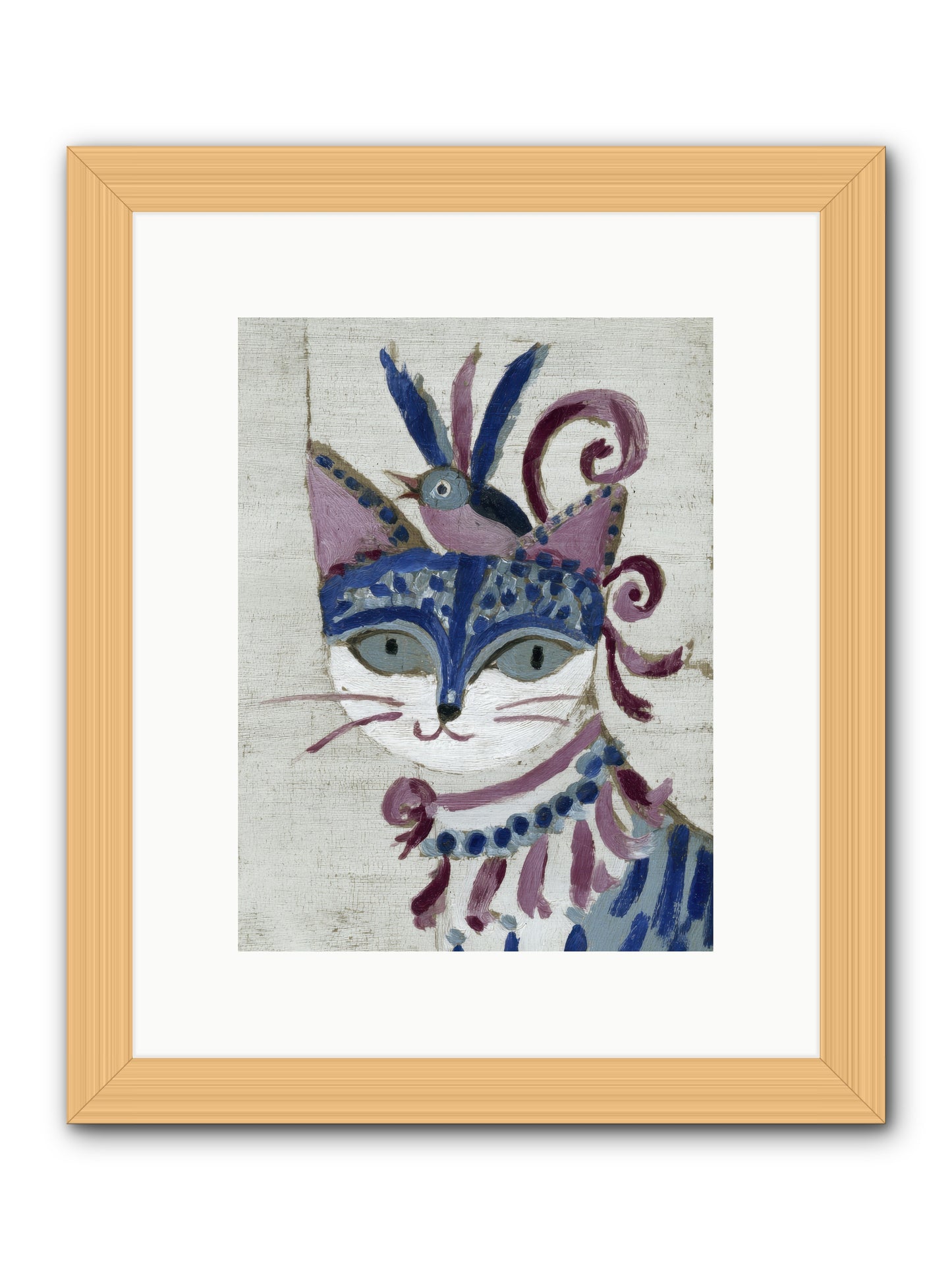 Bluebells Before Supper -- Framed Print - Natural 9x12