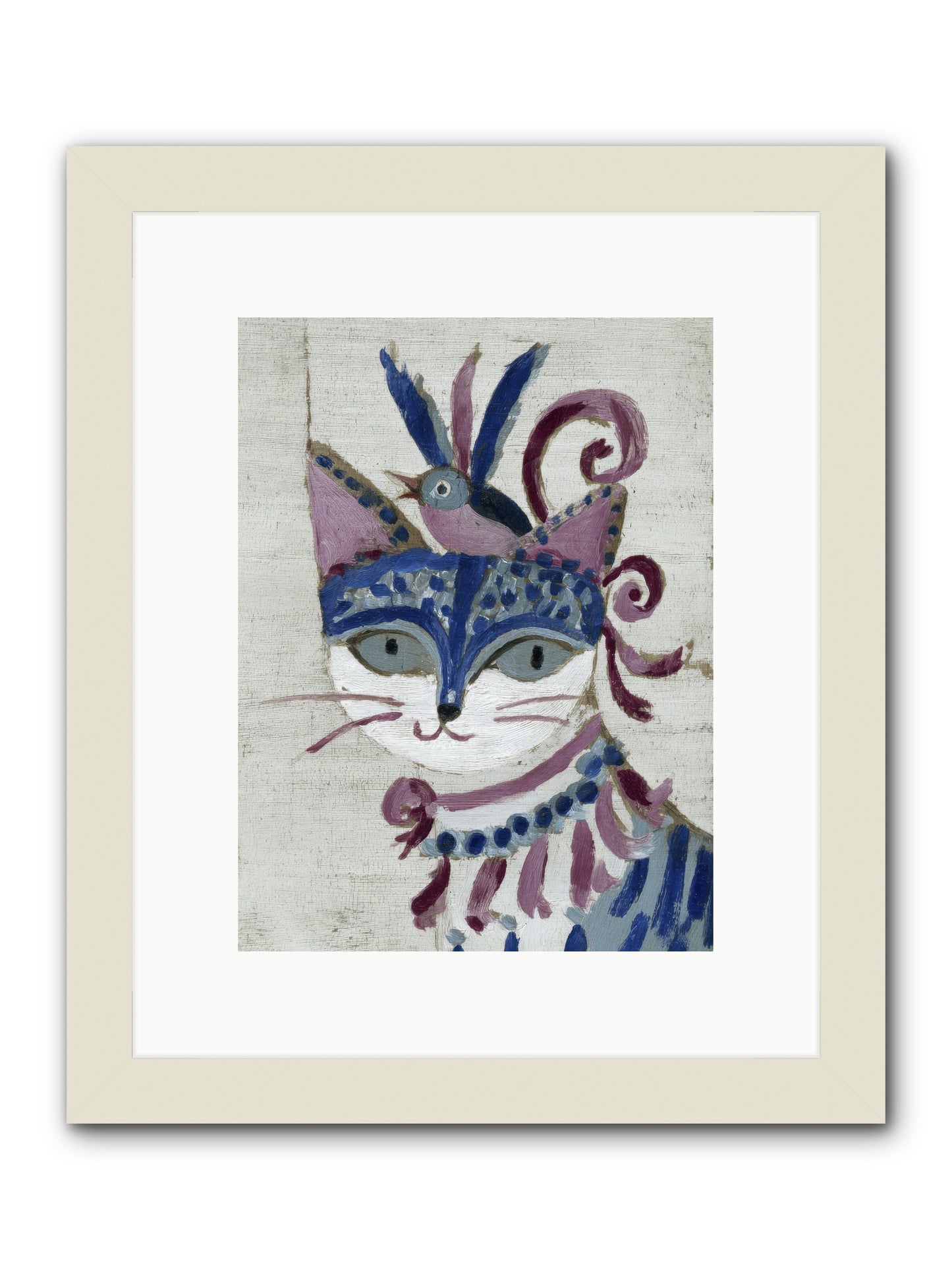 Bluebells Before Supper -- Framed Print - White 9x12