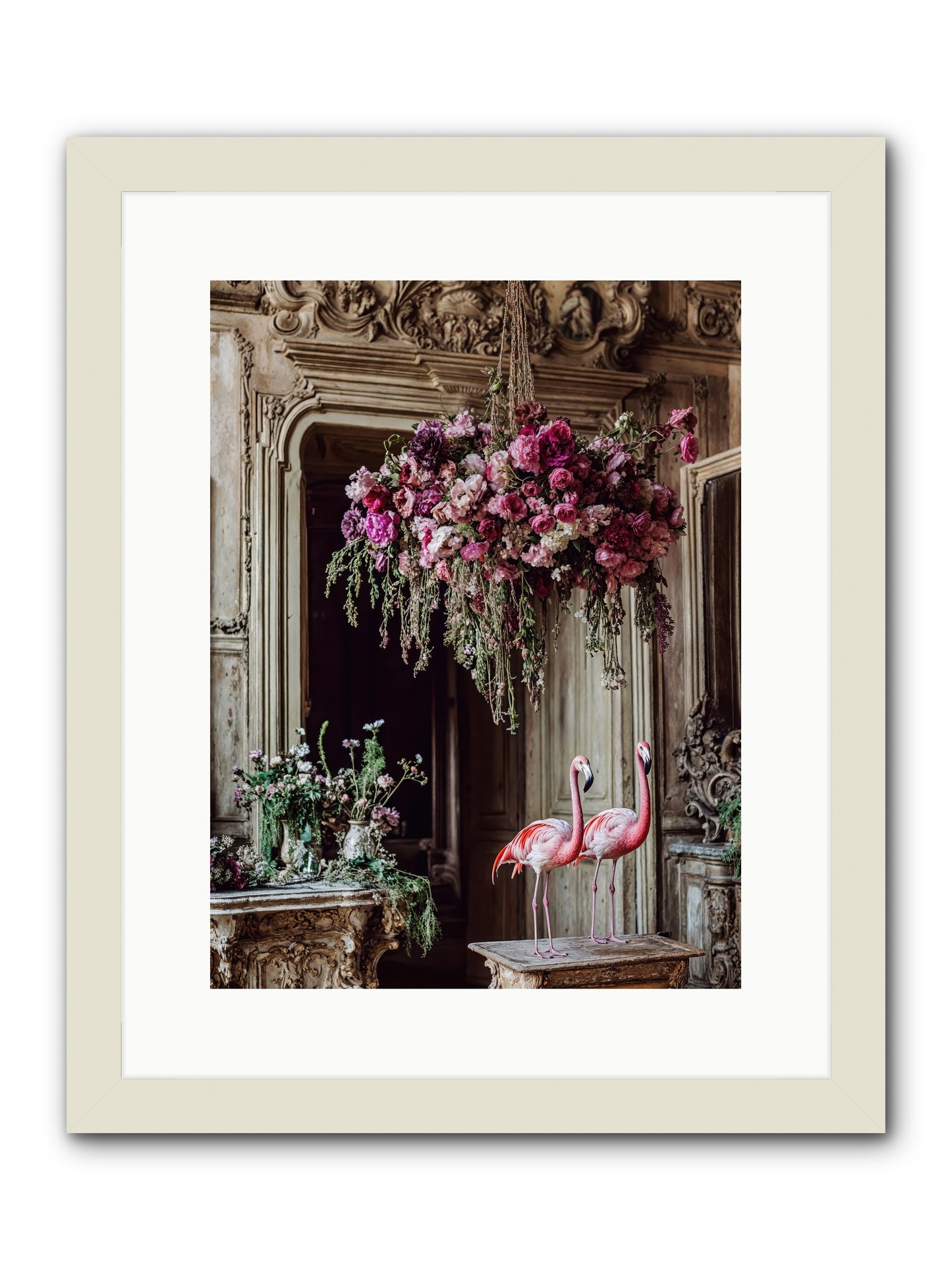 Blush Hour Sentinels -- Framed Print - White 12x16