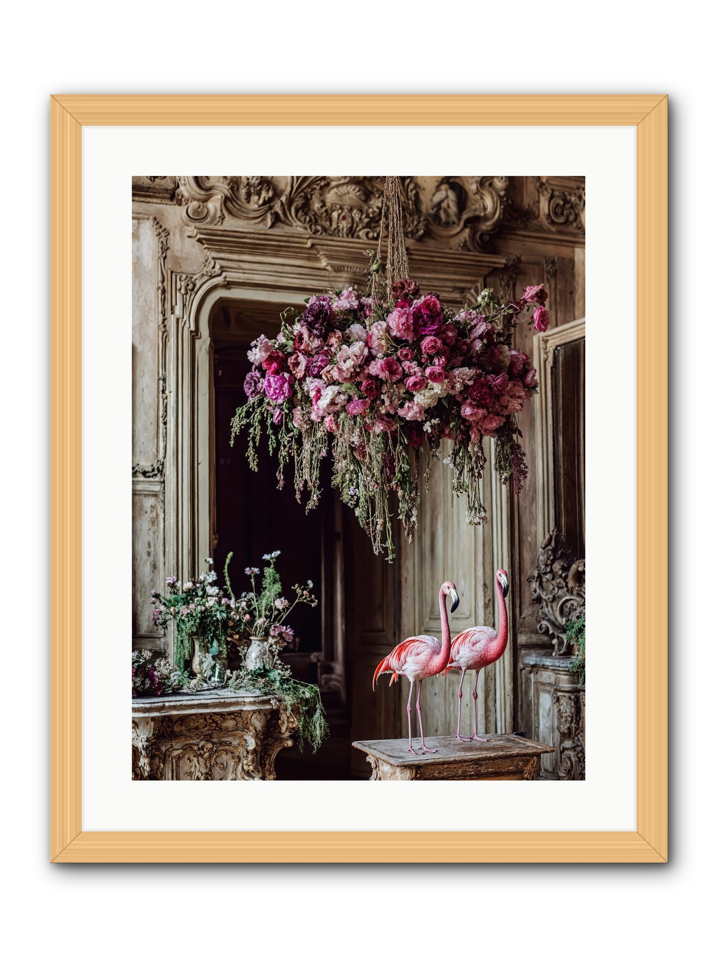 Blush Hour Sentinels -- Framed Print - Natural 18x24