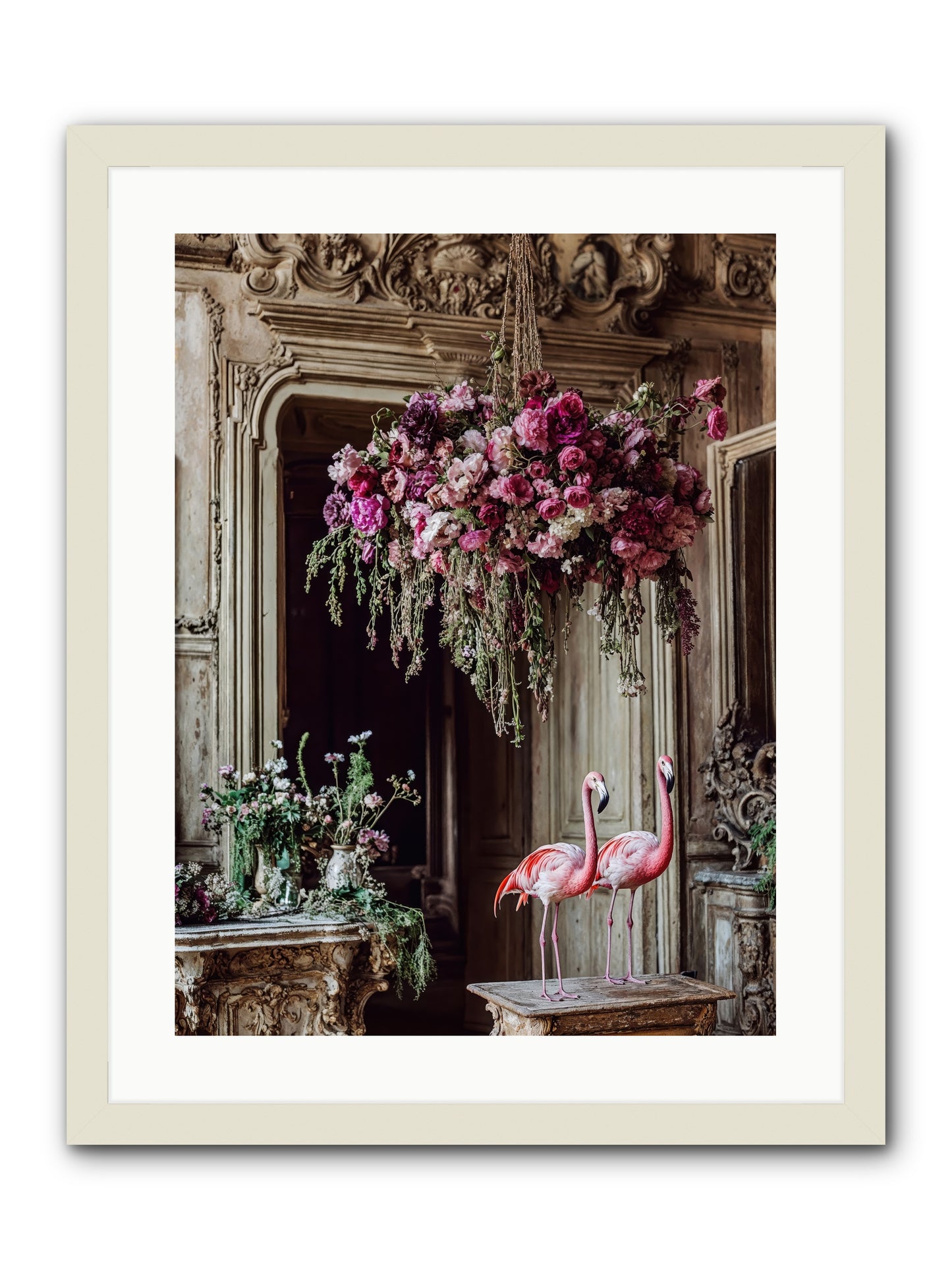 Blush Hour Sentinels -- Framed Print - White 18x24