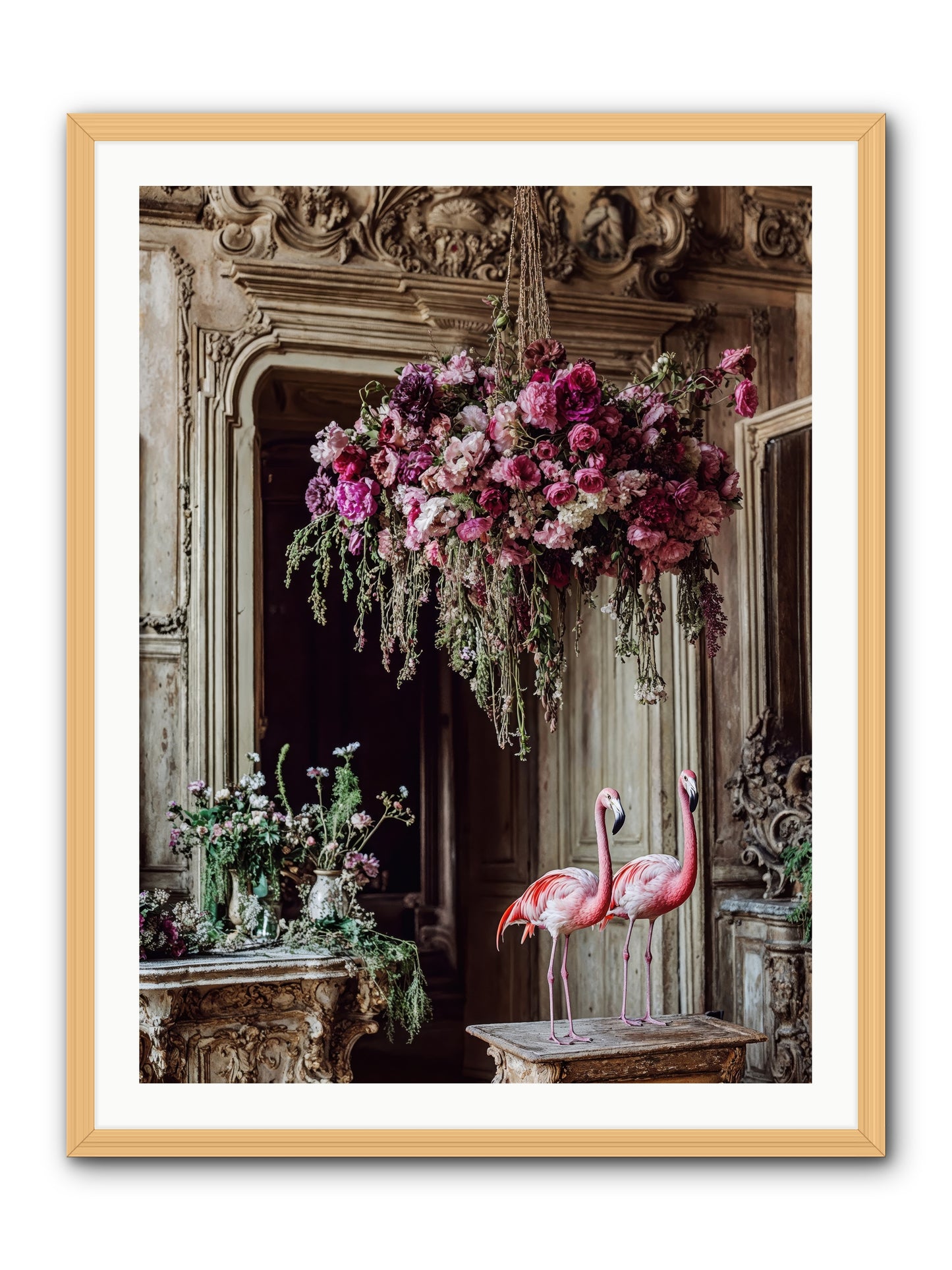Blush Hour Sentinels -- Framed Print - Natural 30x40