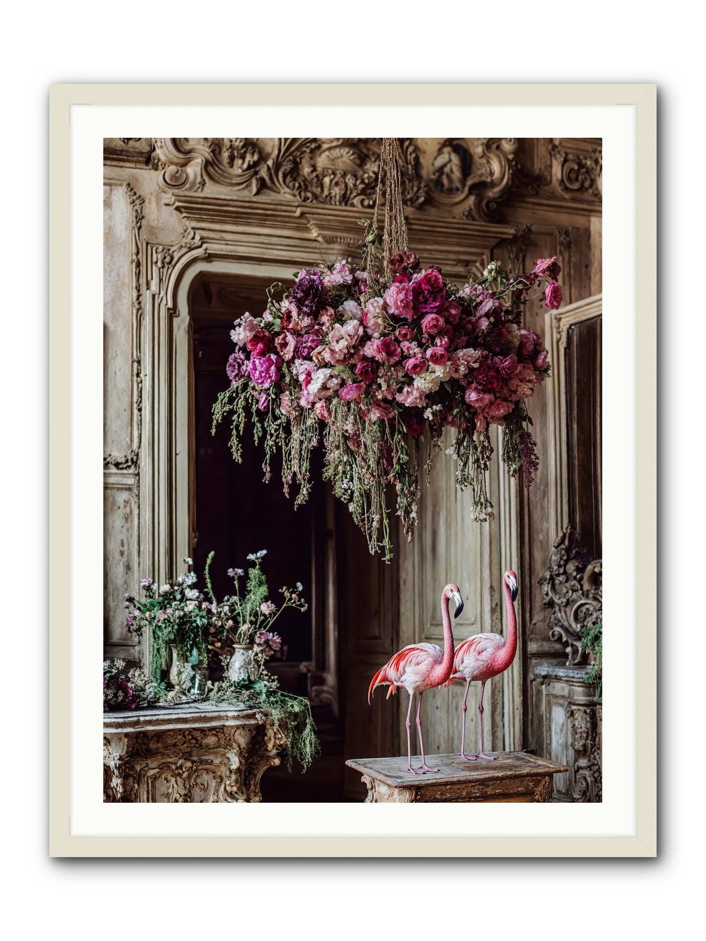 Blush Hour Sentinels -- Framed Print - White 30x40