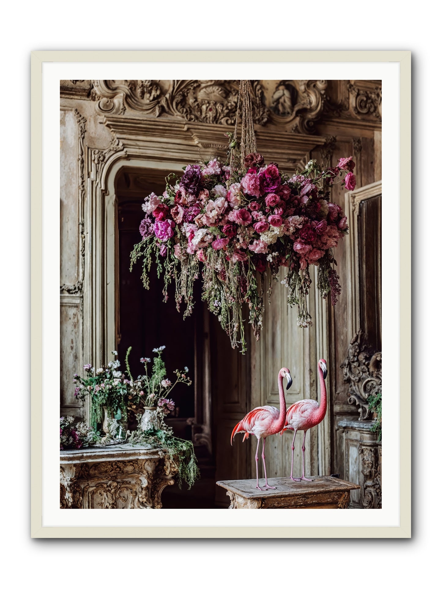 Blush Hour Sentinels -- Framed Print - White 36x48