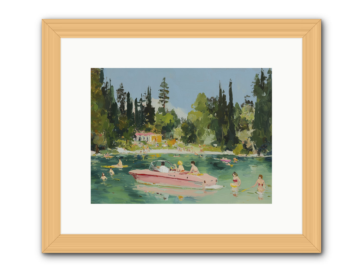 Boat Life -- Framed Print - Natural 12x9