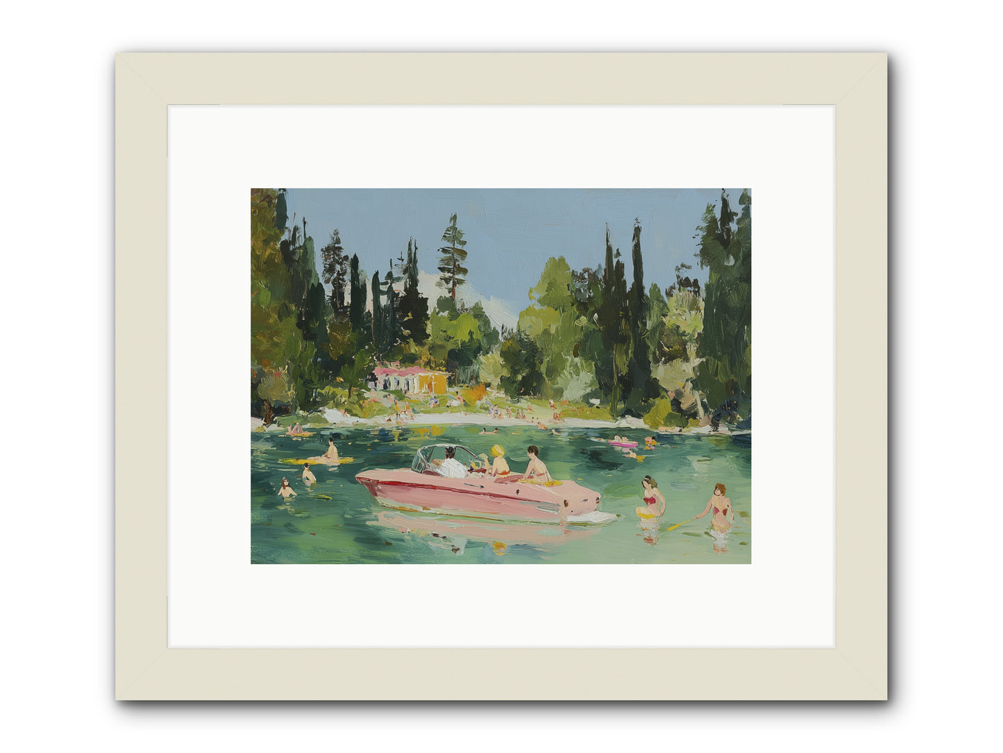 Boat Life -- Framed Print - White 12x9