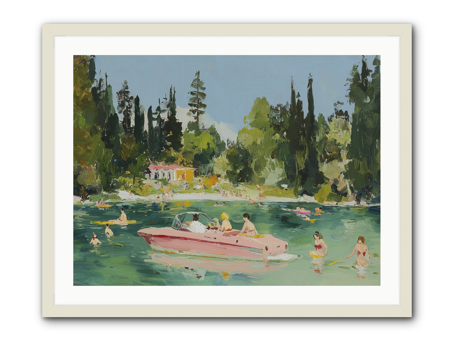 Boat Life -- Framed Print - White 32x24