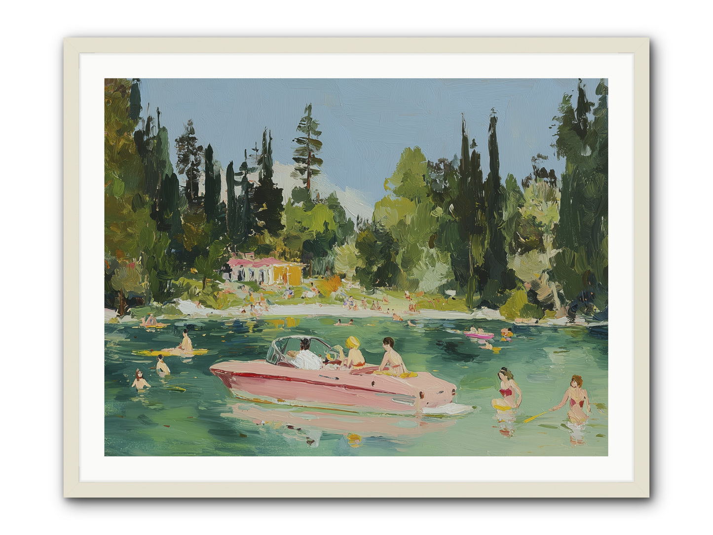 Boat Life -- Framed Print - White 40x30
