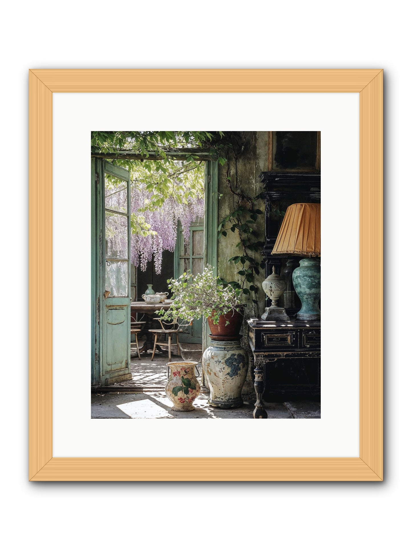 Bonjour Mon Amour -- Framed Print - Natural 12x15
