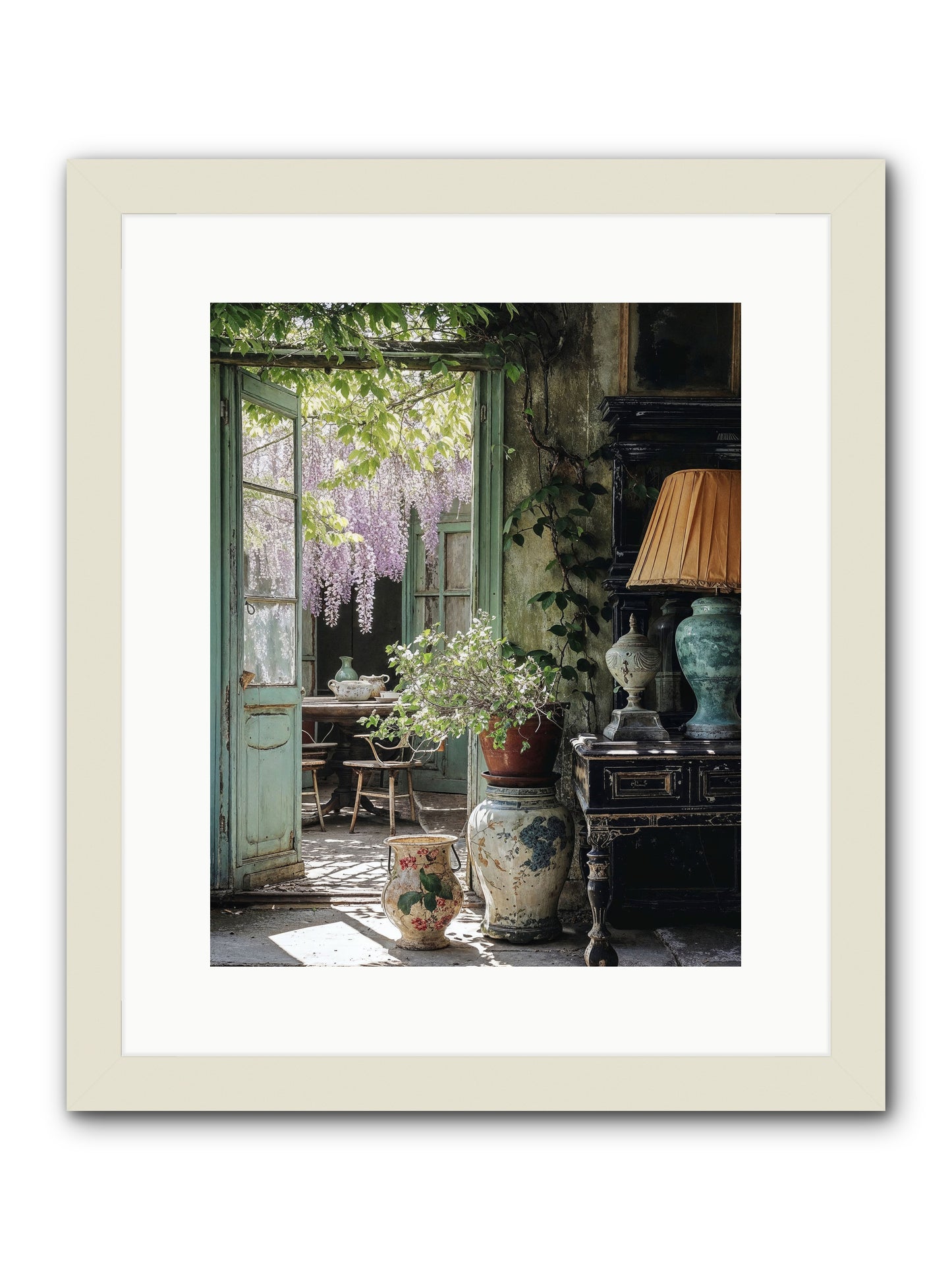 Bonjour Mon Amour -- Framed Print - White 12x15