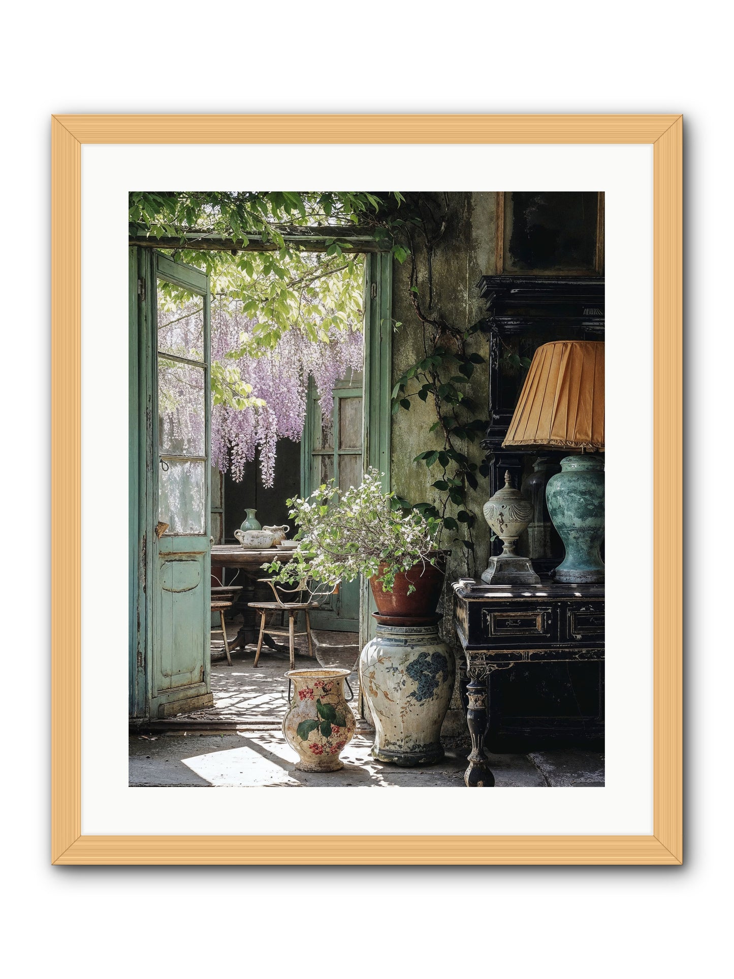 Bonjour Mon Amour -- Framed Print - Natural 20x25