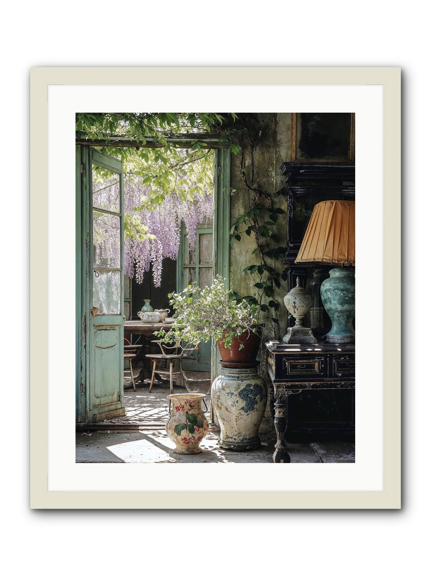 Bonjour Mon Amour -- Framed Print - White 20x25