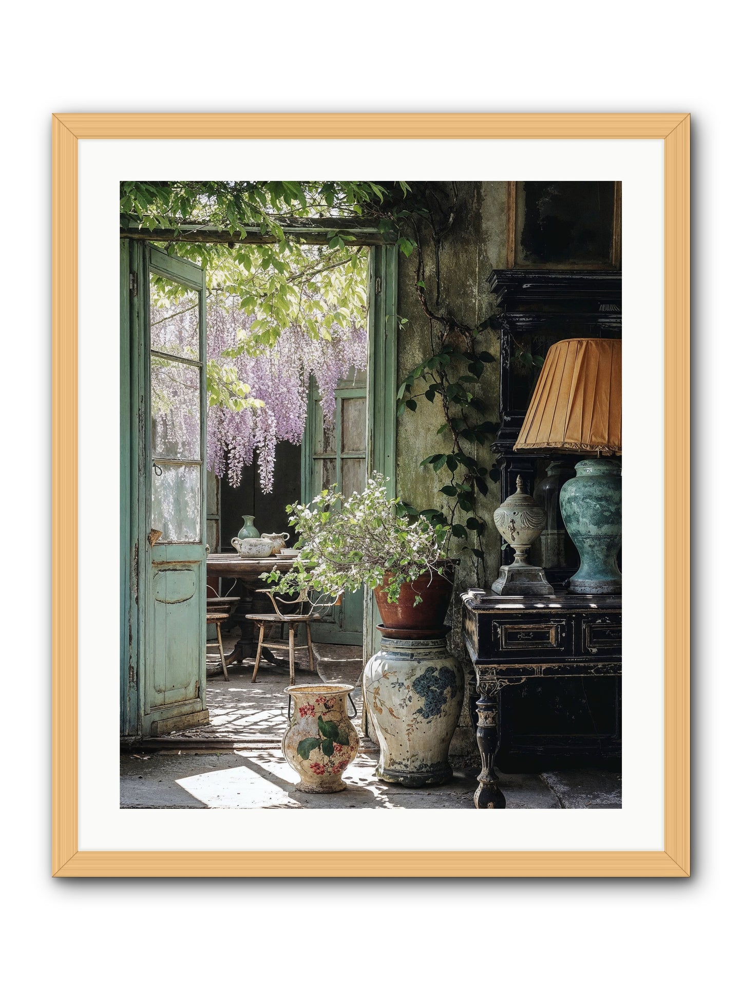 Bonjour Mon Amour -- Framed Print - Natural 24x30