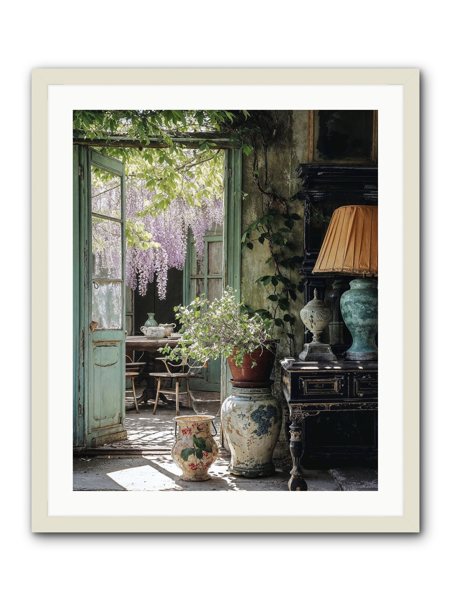 Bonjour Mon Amour -- Framed Print - White 24x30