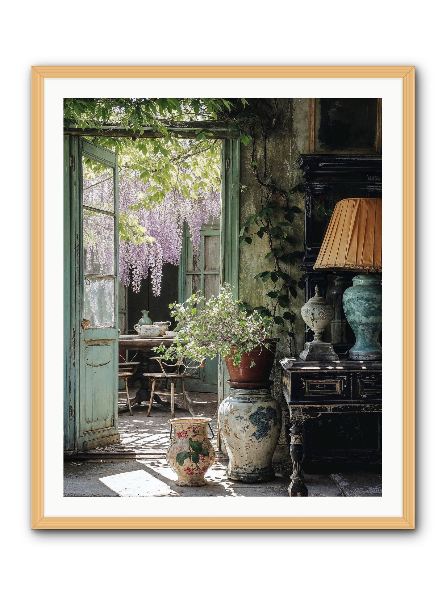 Bonjour Mon Amour -- Framed Print - Natural 32x40