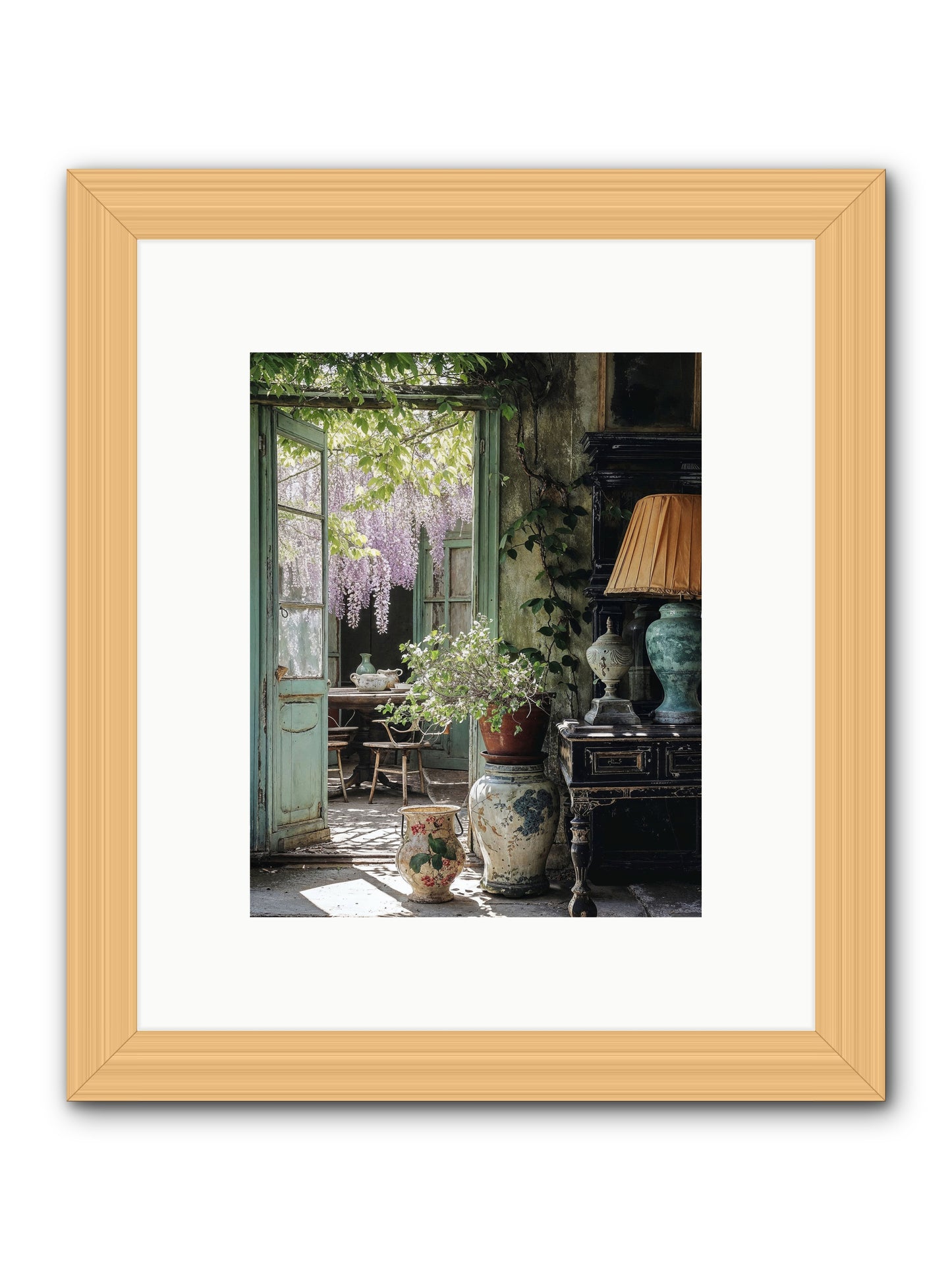 Bonjour Mon Amour -- Framed Print - Natural 8x10