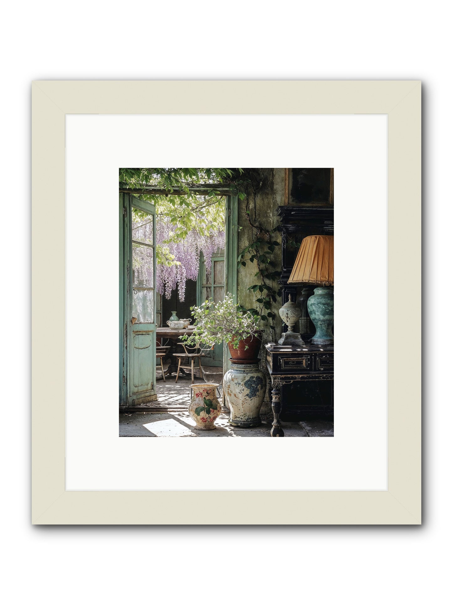 Bonjour Mon Amour -- Framed Print - White 8x10