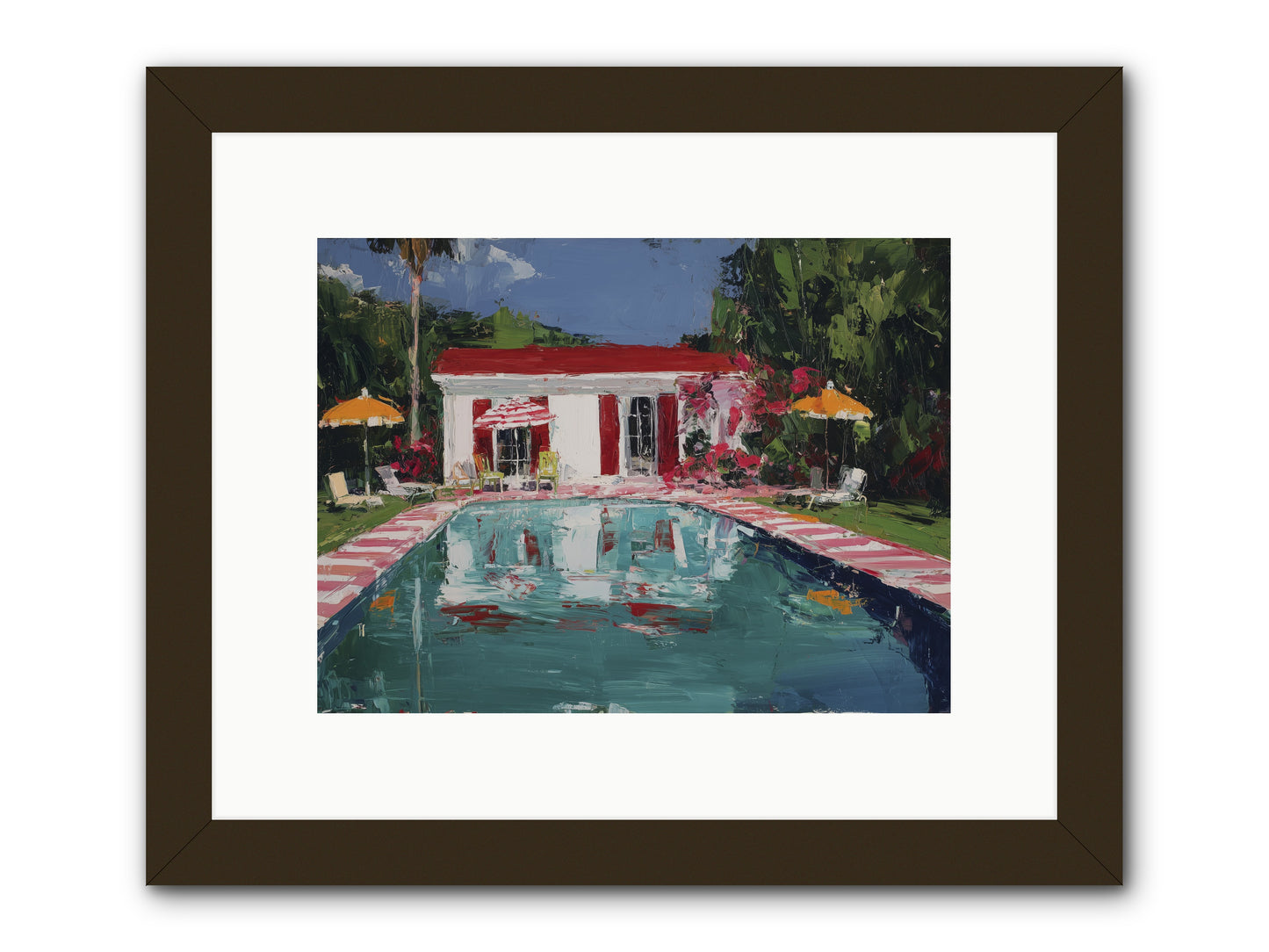 Bordeaux Beach Club -- Framed Print - Black 12x9