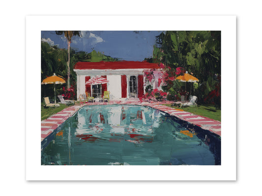 Bordeaux Beach Club -- Paper Print 12x9
