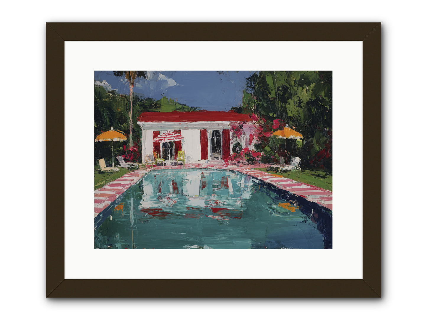 Bordeaux Beach Club -- Framed Print - Black 16x12