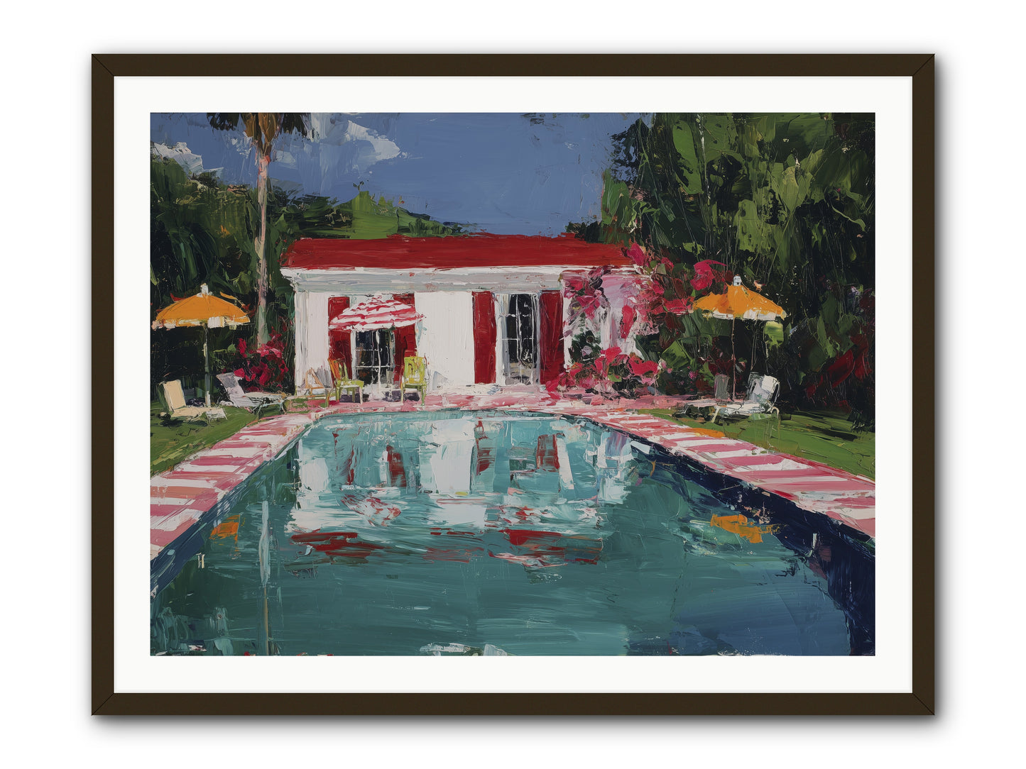 Bordeaux Beach Club -- Framed Print - Black 40x30