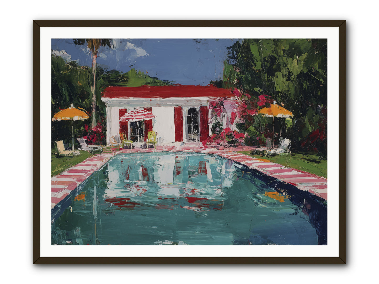 Bordeaux Beach Club -- Framed Print - Black 48x36
