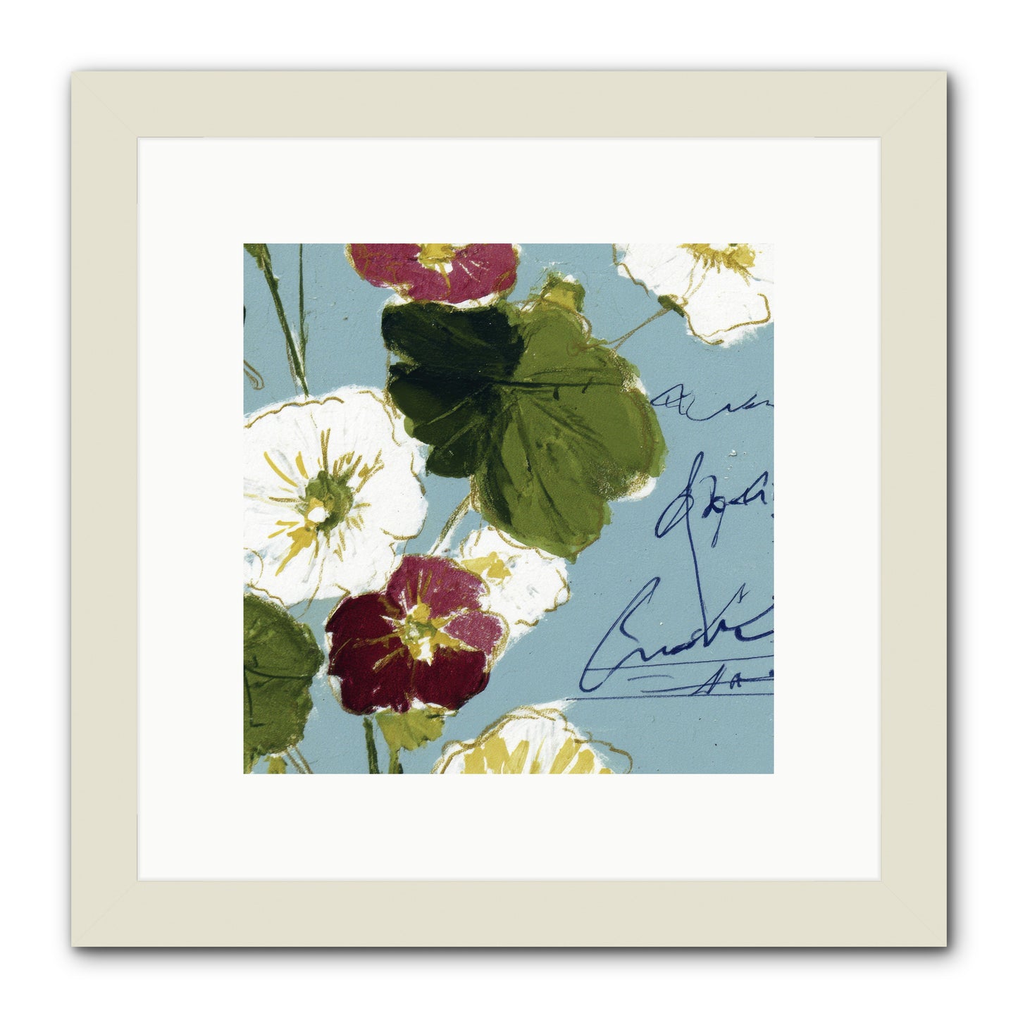 Botanical Whispers -- Framed Print - White 10x10