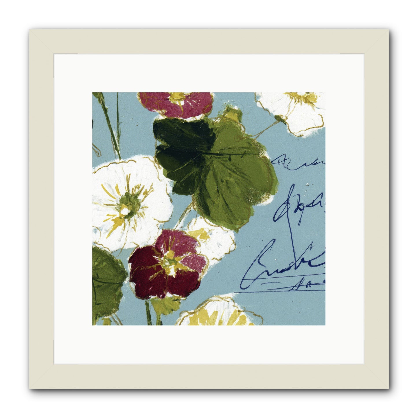 Botanical Whispers -- Framed Print - White 12x12