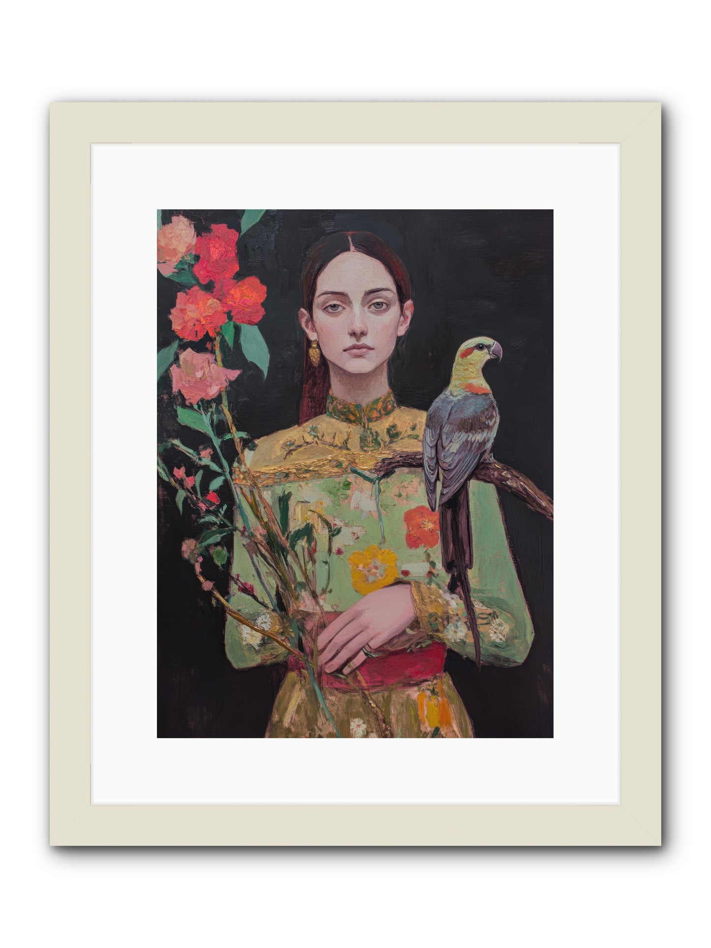 Botanical Whispers -- Framed Print - White 12x16