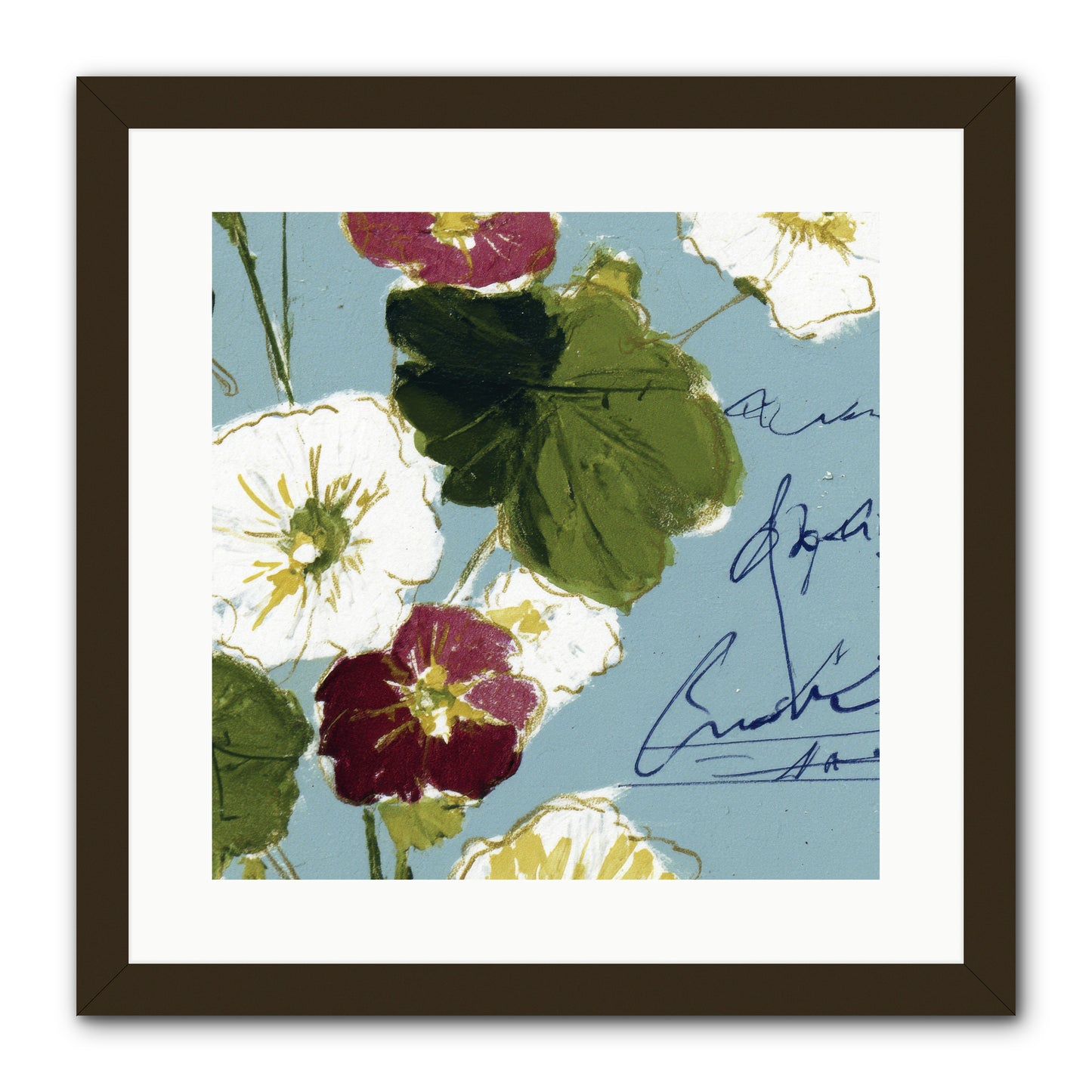 Botanical Whispers -- Framed Print - Black 16x16