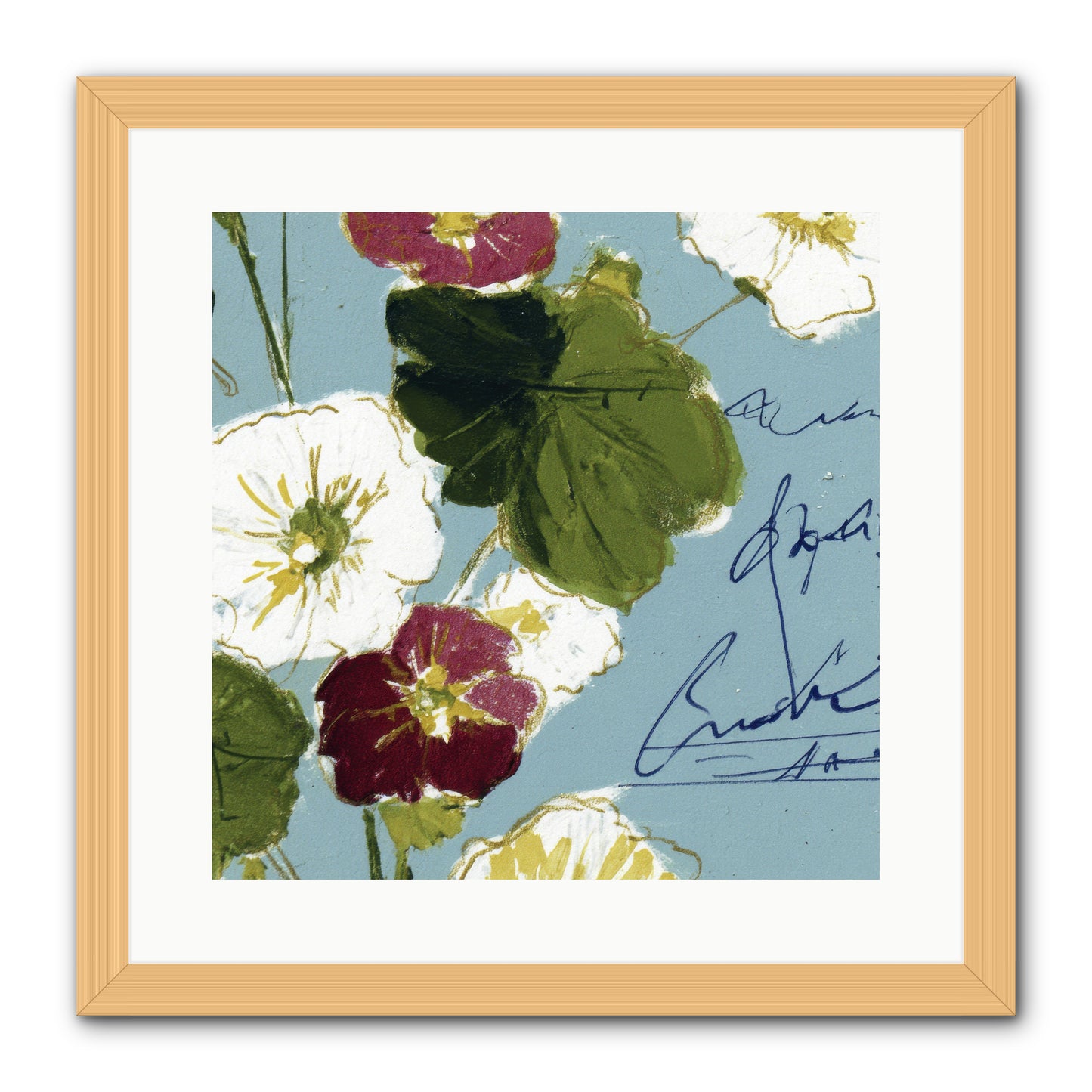 Botanical Whispers -- Framed Print - Natural 16x16