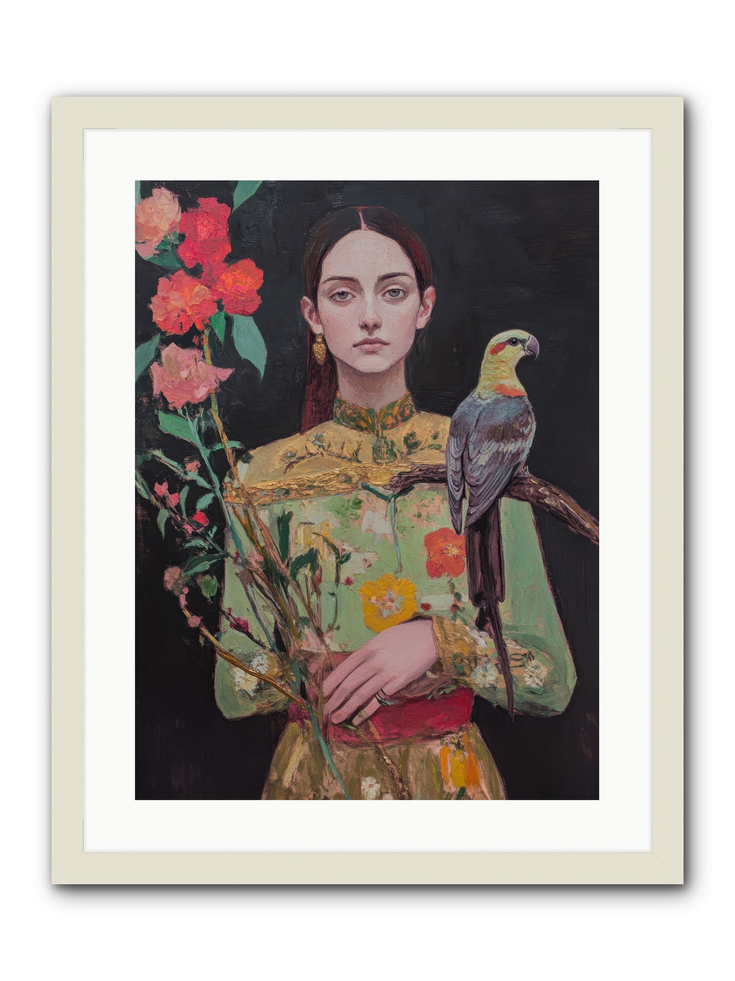 Botanical Whispers -- Framed Print - White 18x24