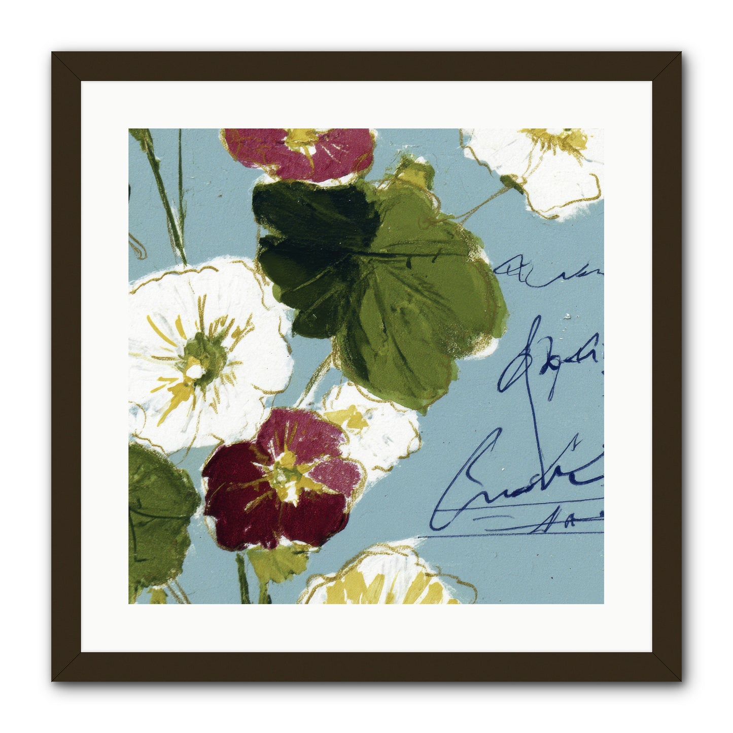 Botanical Whispers -- Framed Print - Black 20x20