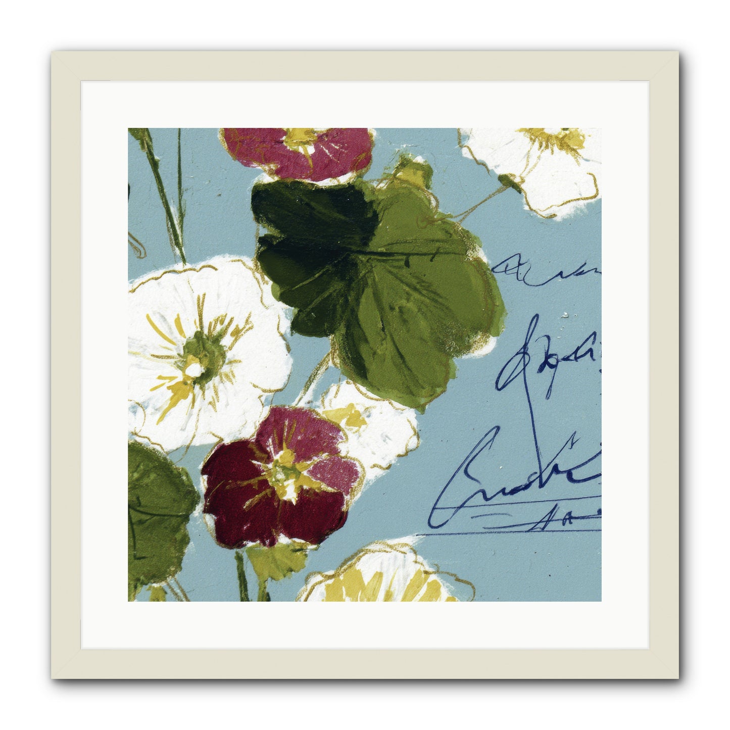 Botanical Whispers -- Framed Print - White 20x20